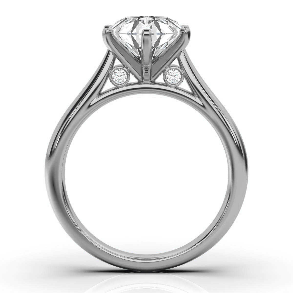 14K White Gold Loriann Hidden Accent Lab Grown Diamond Ring (1/20 ct. tw)