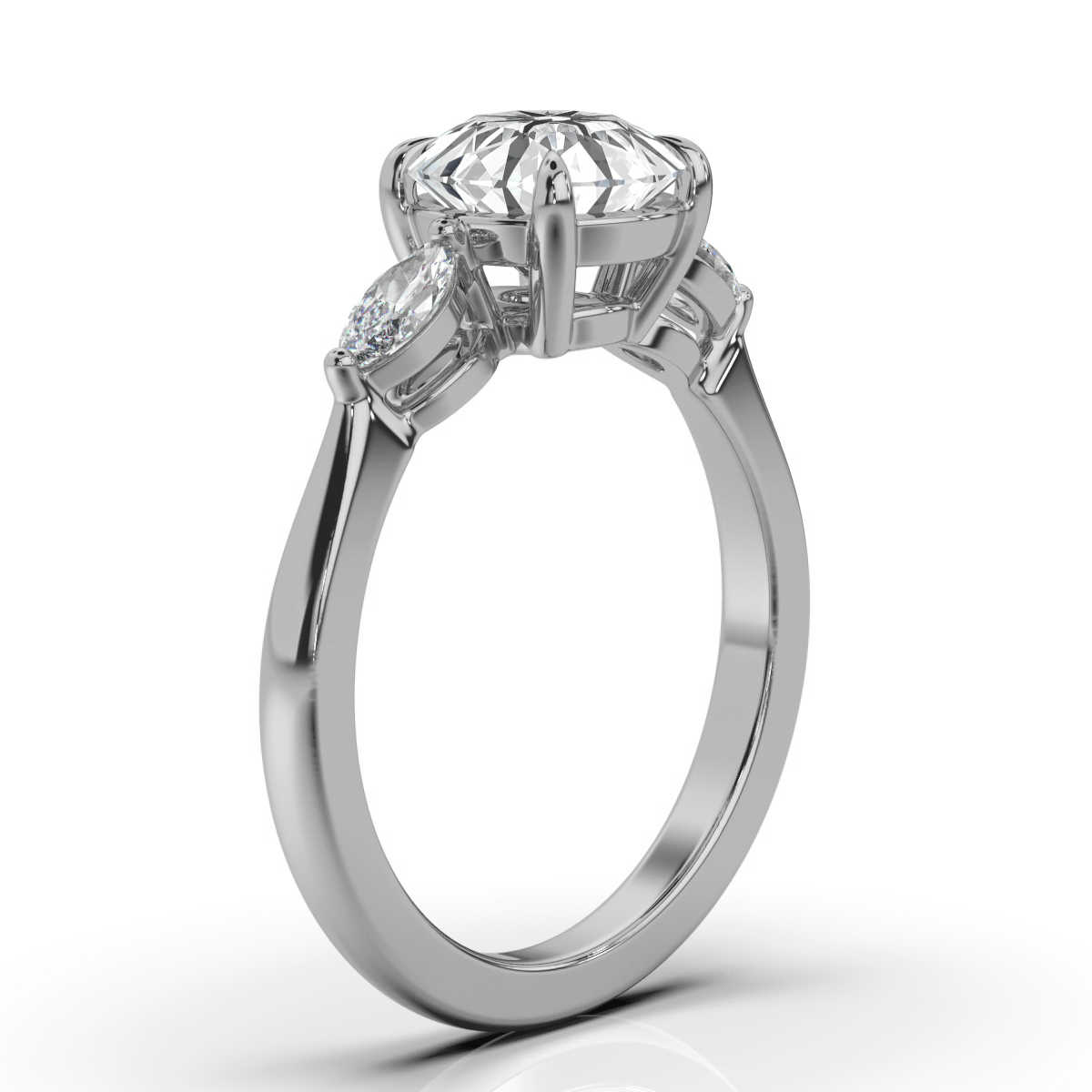14K White Gold Leah Marquise Accents Lab Grown Diamond Ring (1/4 ct. tw)