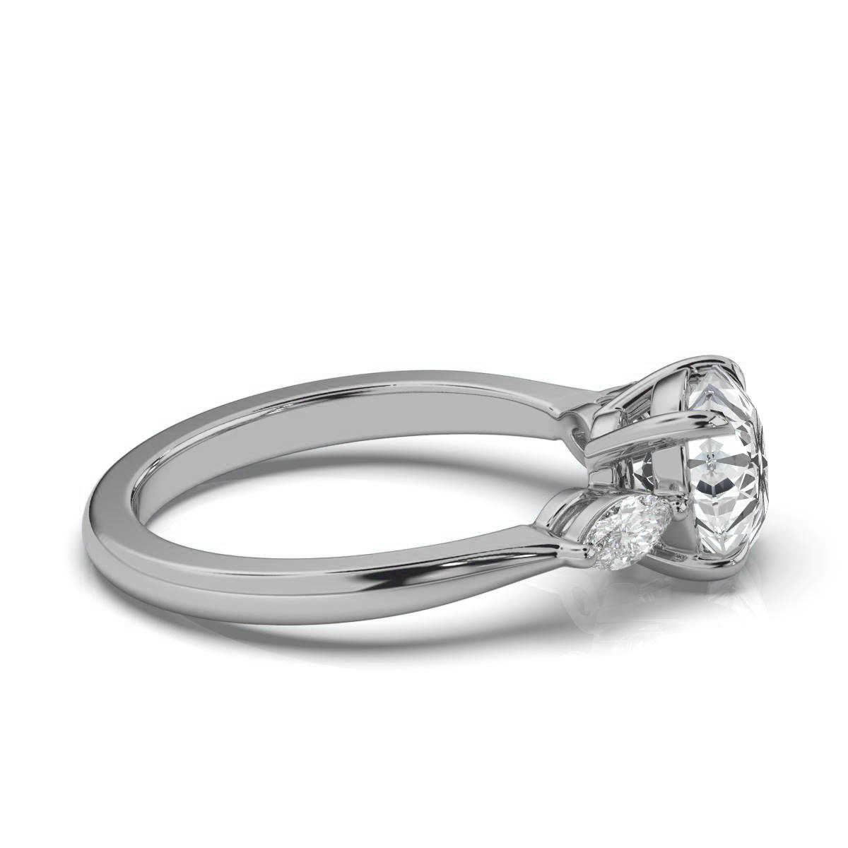 14K White Gold Leah Marquise Accents Lab Grown Diamond Ring (1/4 ct. tw)