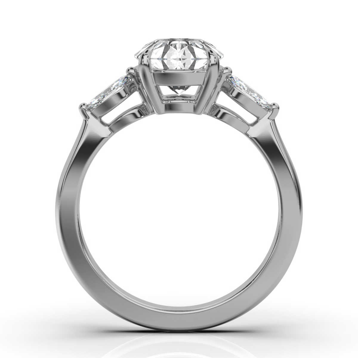 14K White Gold Leah Marquise Accents Lab Grown Diamond Ring (1/4 ct. tw)