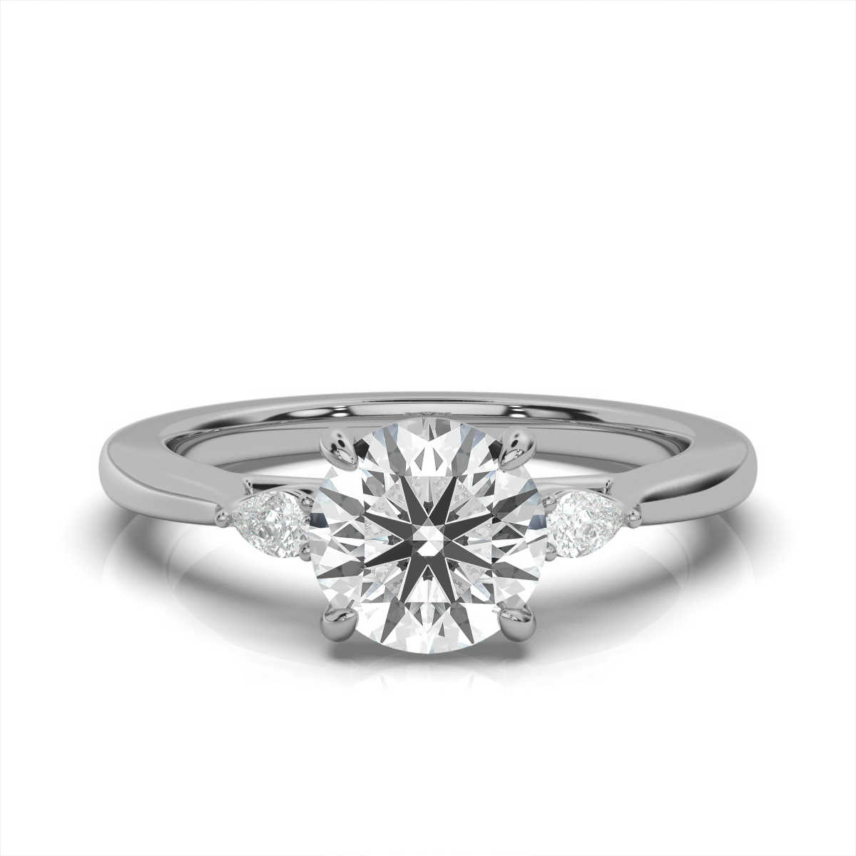 14K White Gold Yoanna Pear Lab Grown Diamond Ring (1/4 ct. tw)