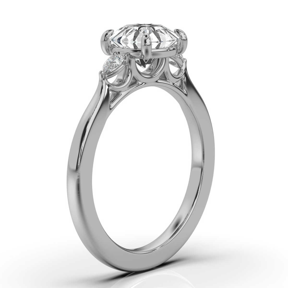 14K White Gold Yoanna Pear Lab Grown Diamond Ring (1/4 ct. tw)