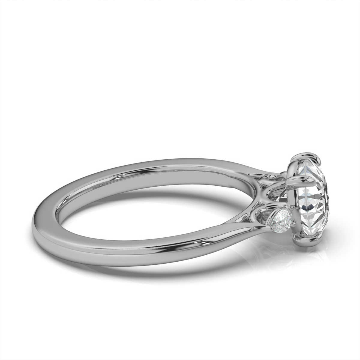 14K White Gold Yoanna Pear Lab Grown Diamond Ring (1/4 ct. tw)