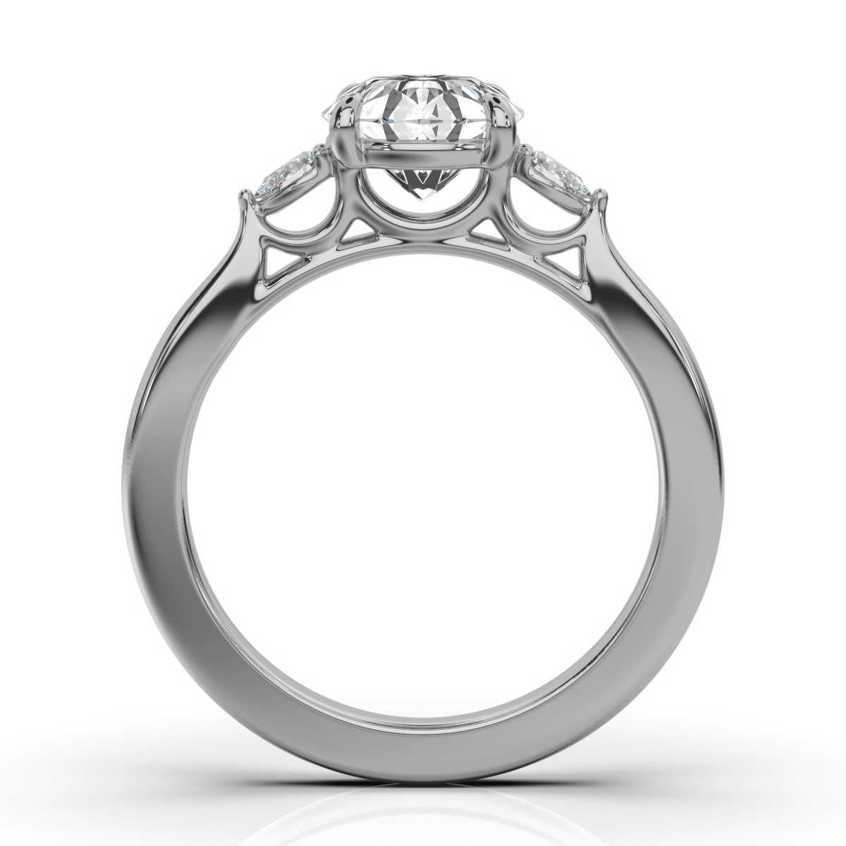 14K White Gold Yoanna Pear Lab Grown Diamond Ring (1/4 ct. tw)