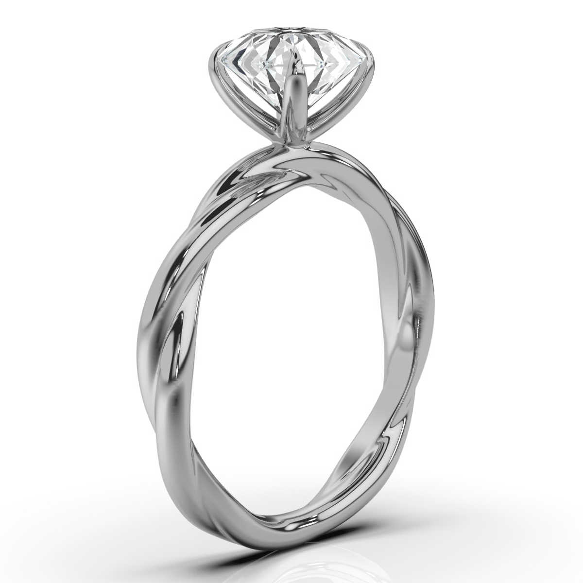 14K White Gold Pamela Solitaire Ring 