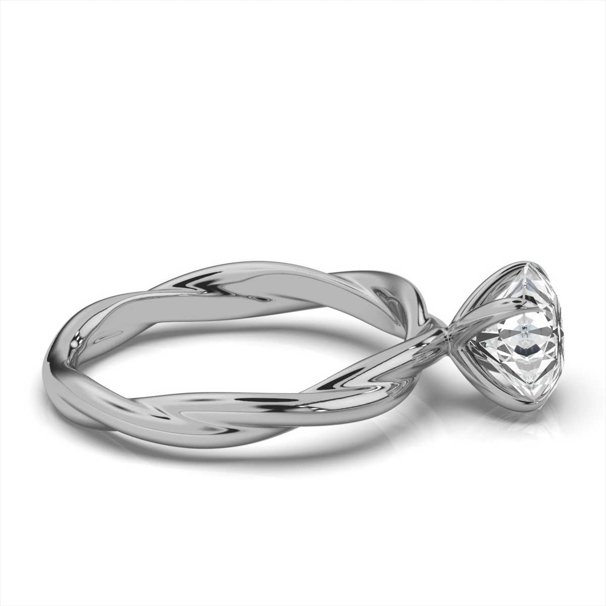 14K White Gold Pamela Solitaire Ring 