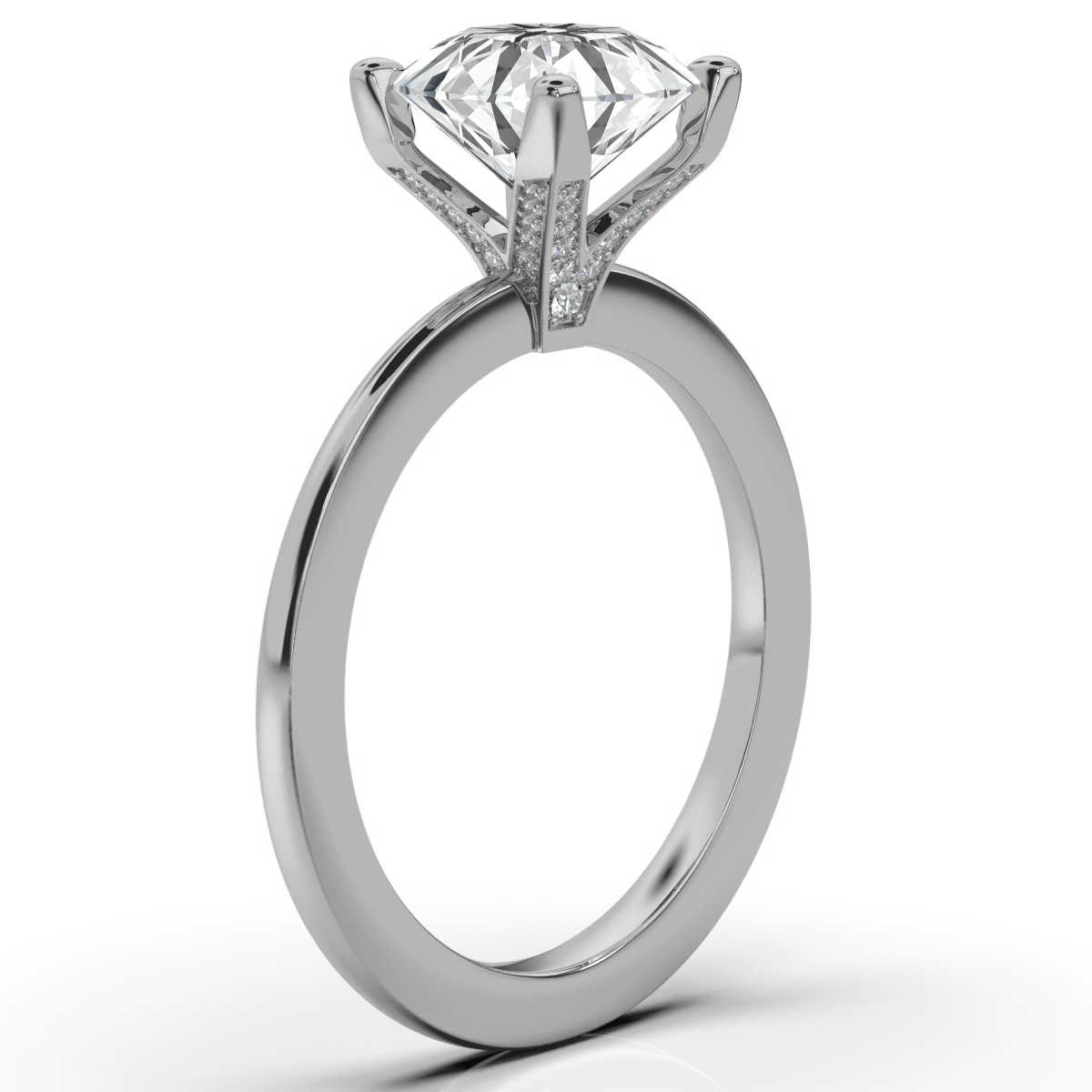 14K White Gold Allyssa Hidden Accents Lab Grown Diamond Ring (1/10 ct. tw)