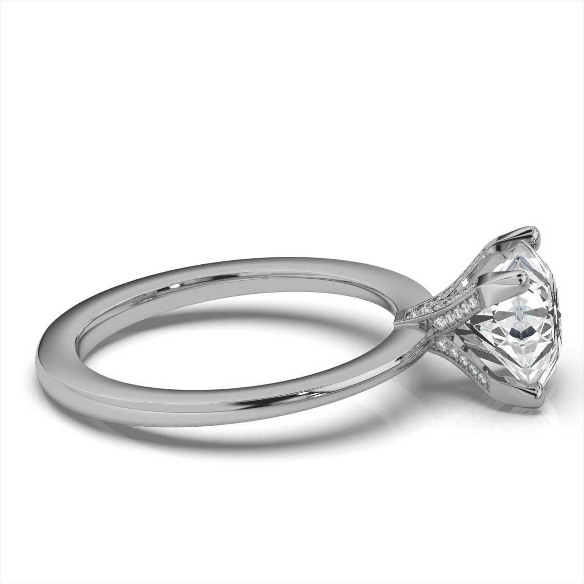 14K White Gold Allyssa Hidden Accents Lab Grown Diamond Ring (1/10 ct. tw)
