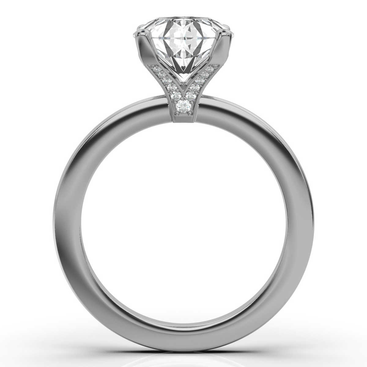 14K White Gold Allyssa Hidden Accents Lab Grown Diamond Ring (1/10 ct. tw)