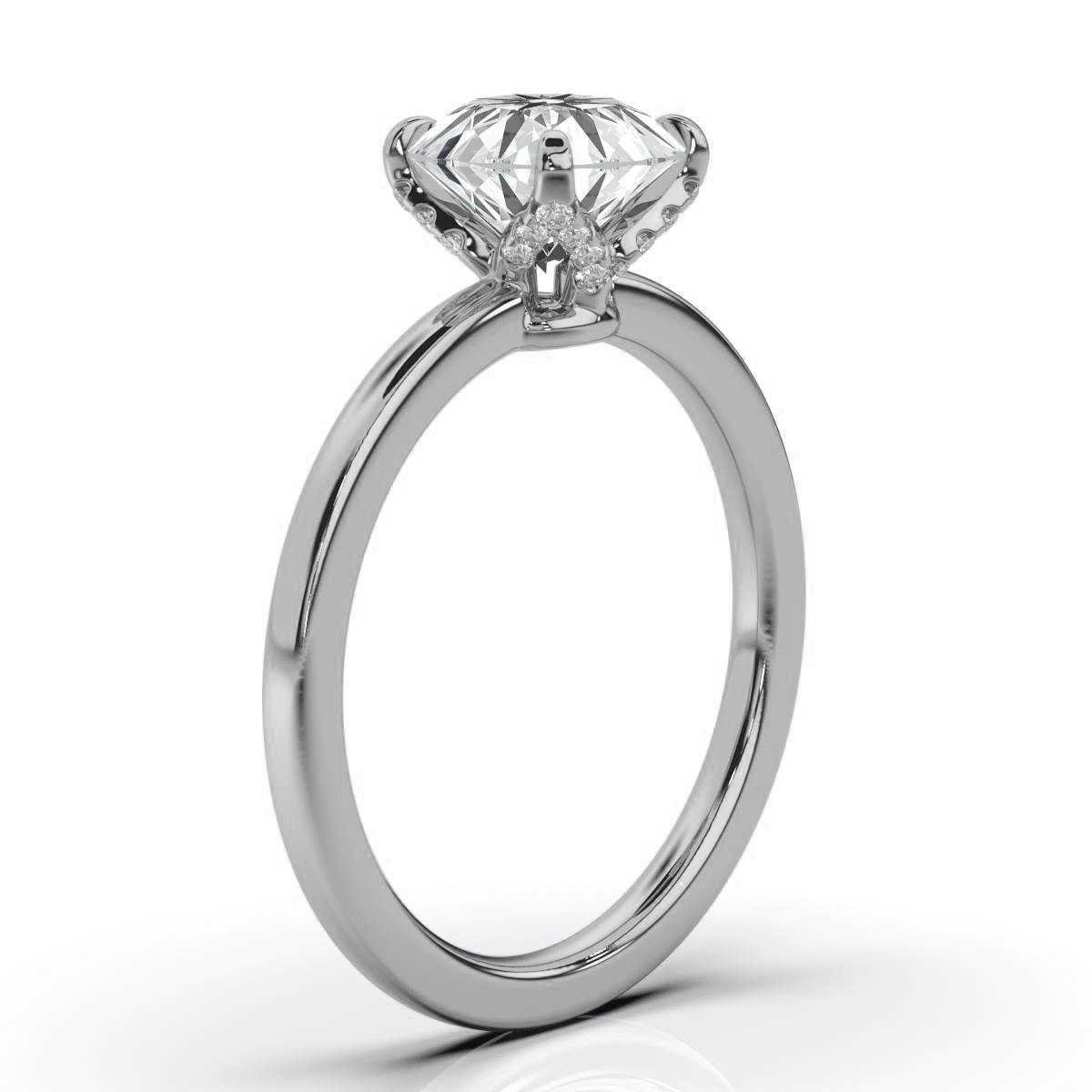 14K White Gold Ally Hidden Accents Lab Grown Diamond Ring (1/10 ct. tw)