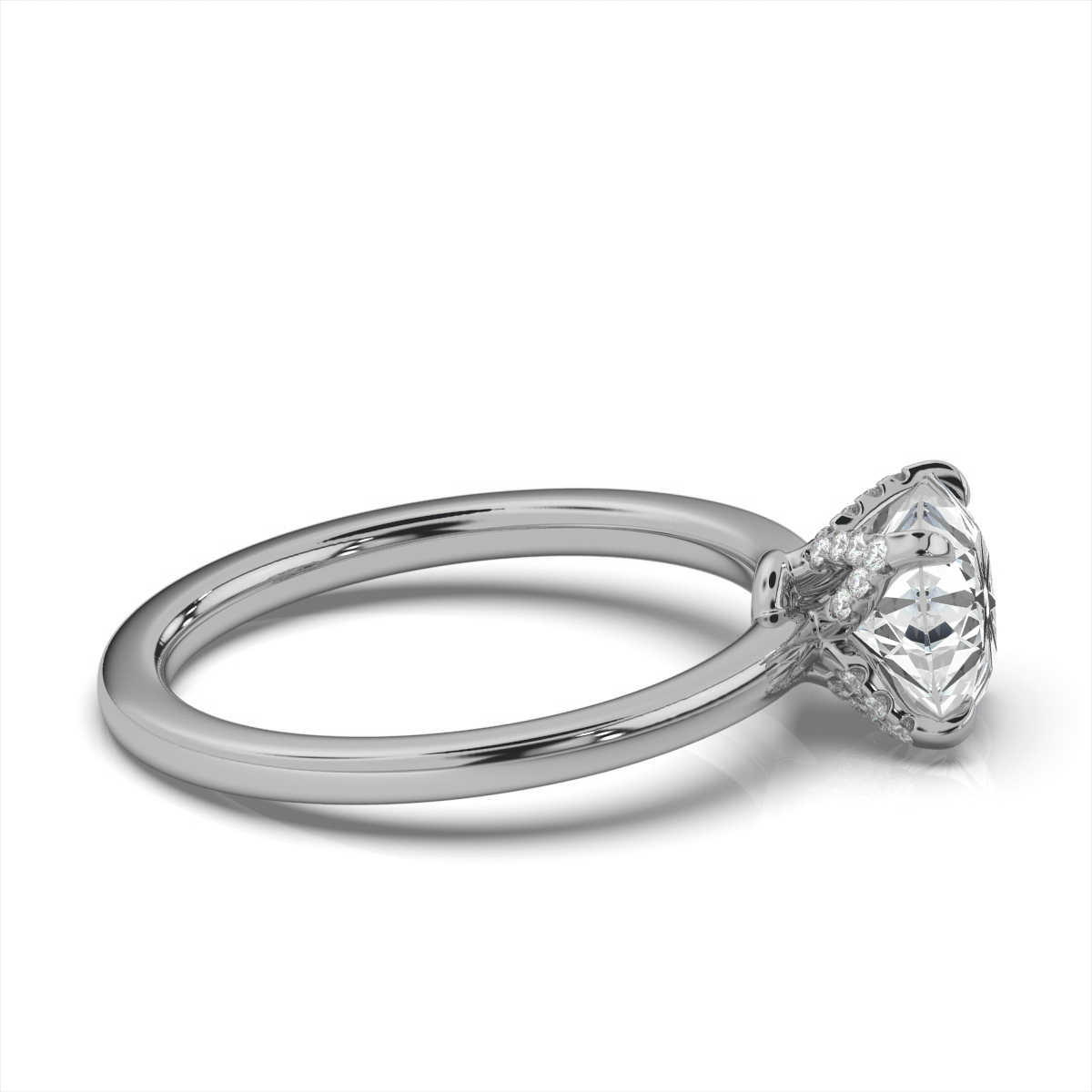 14K White Gold Ally Hidden Accents Lab Grown Diamond Ring (1/10 ct. tw)