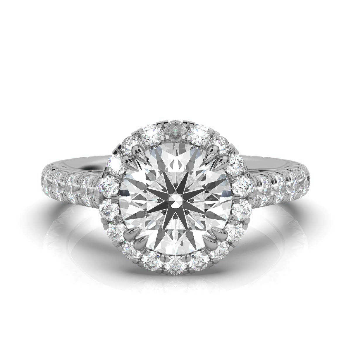 14K White Gold Trina Halo Hidden Accents Lab Grown Diamond Ring (5/6 ct. tw)