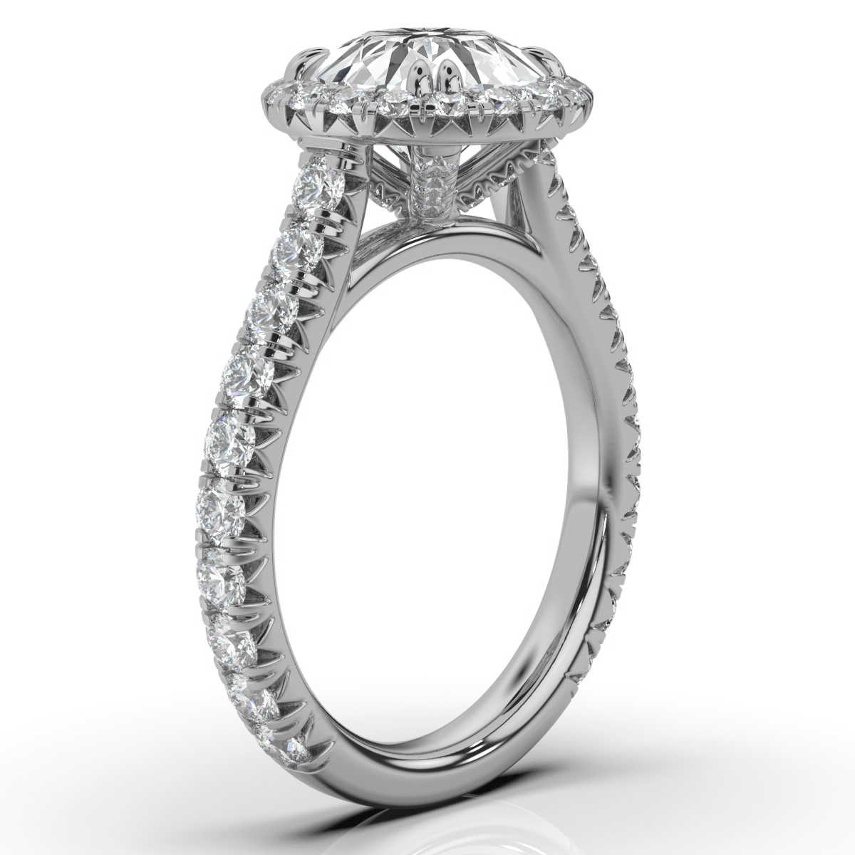 14K White Gold Trina Halo Hidden Accents Lab Grown Diamond Ring (5/6 ct. tw)