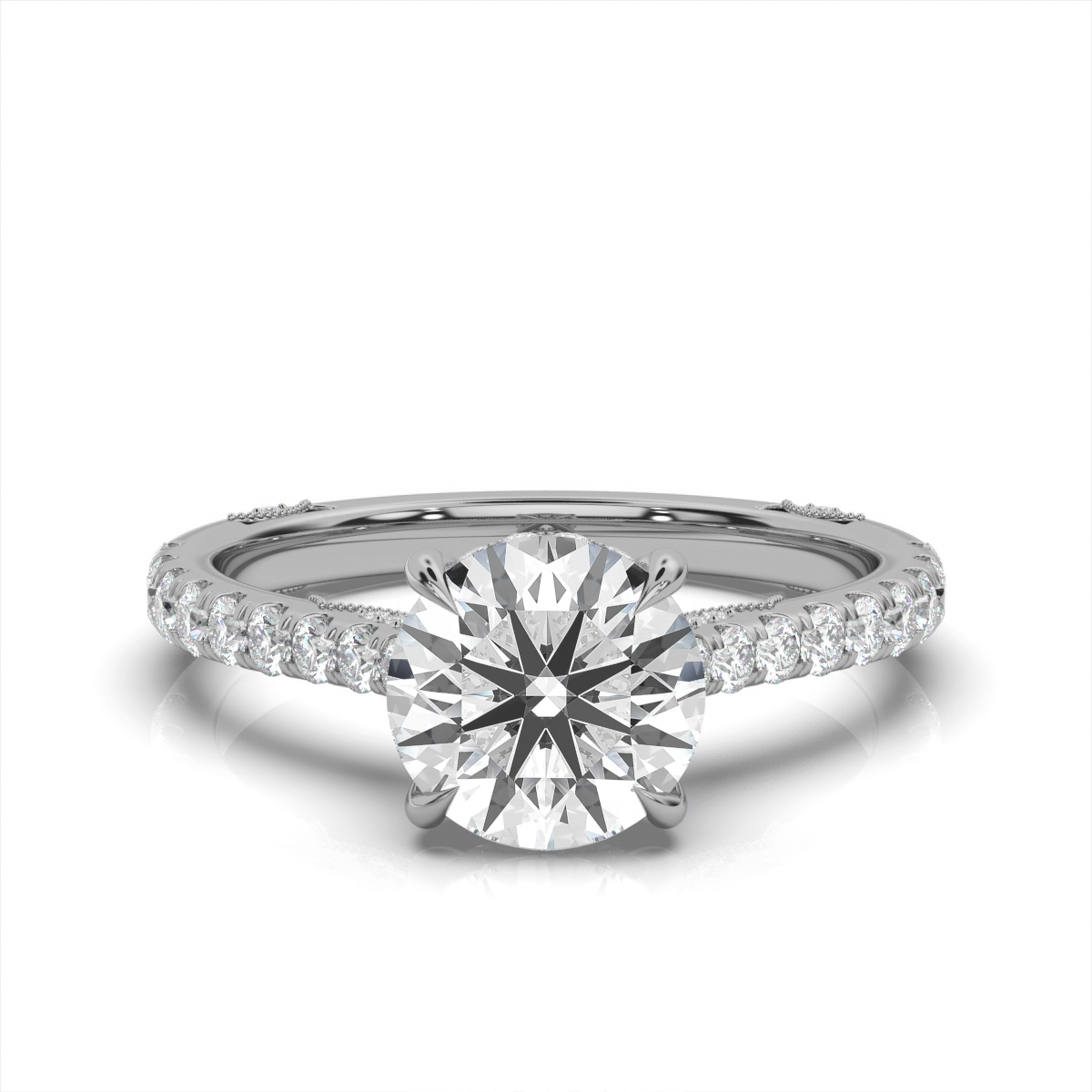 14K White Gold Camile Hidden Halo Lab Grown Diamond Ring (1/3 ct. tw)