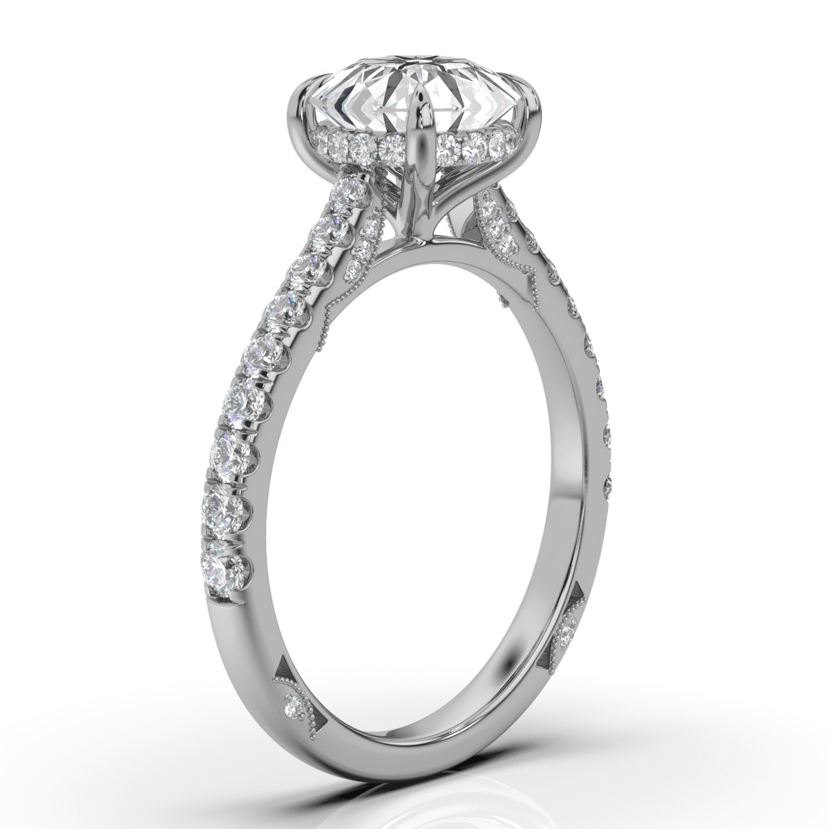 14K White Gold Camile Hidden Halo Lab Grown Diamond Ring (1/3 ct. tw)