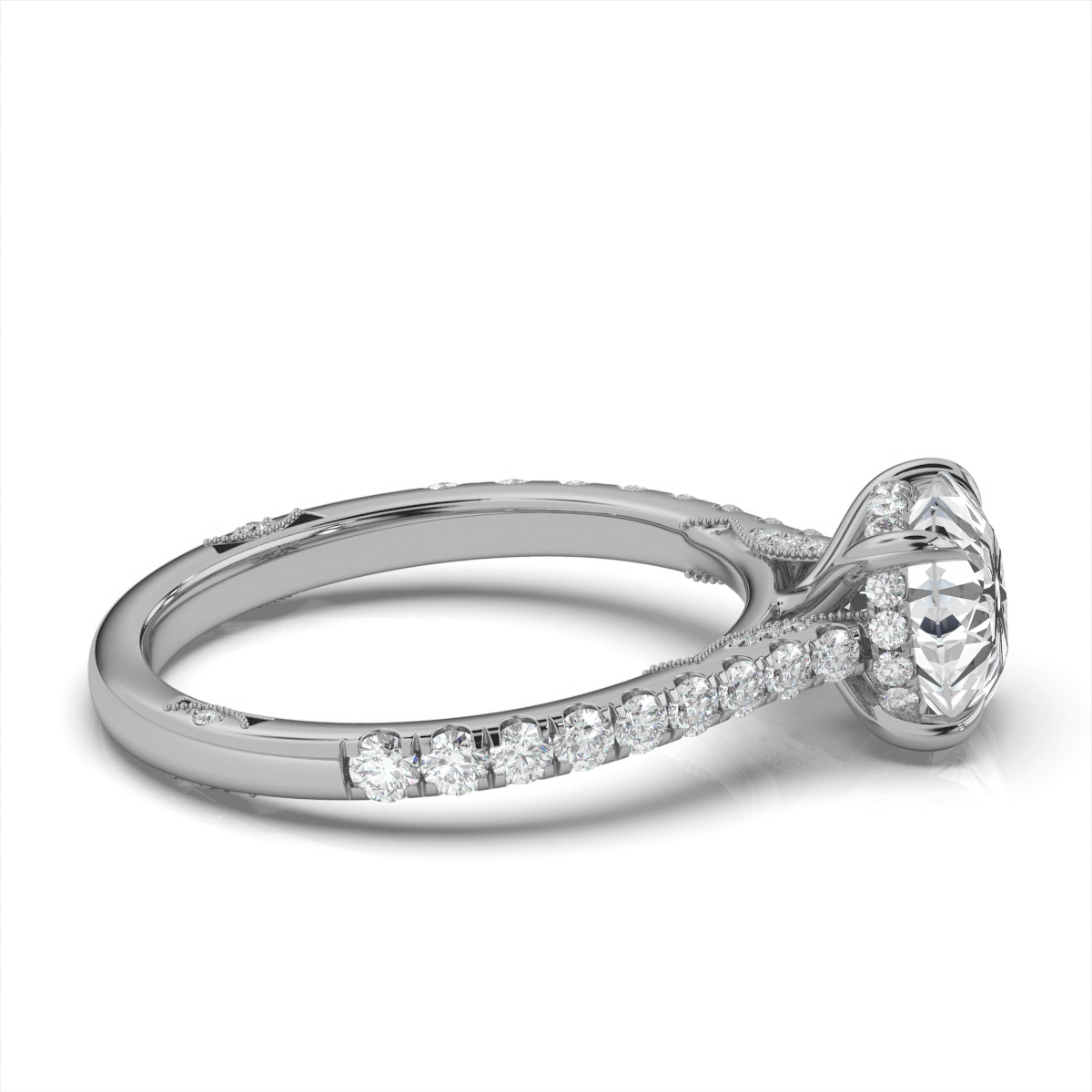 14K White Gold Camile Hidden Halo Lab Grown Diamond Ring (1/3 ct. tw)