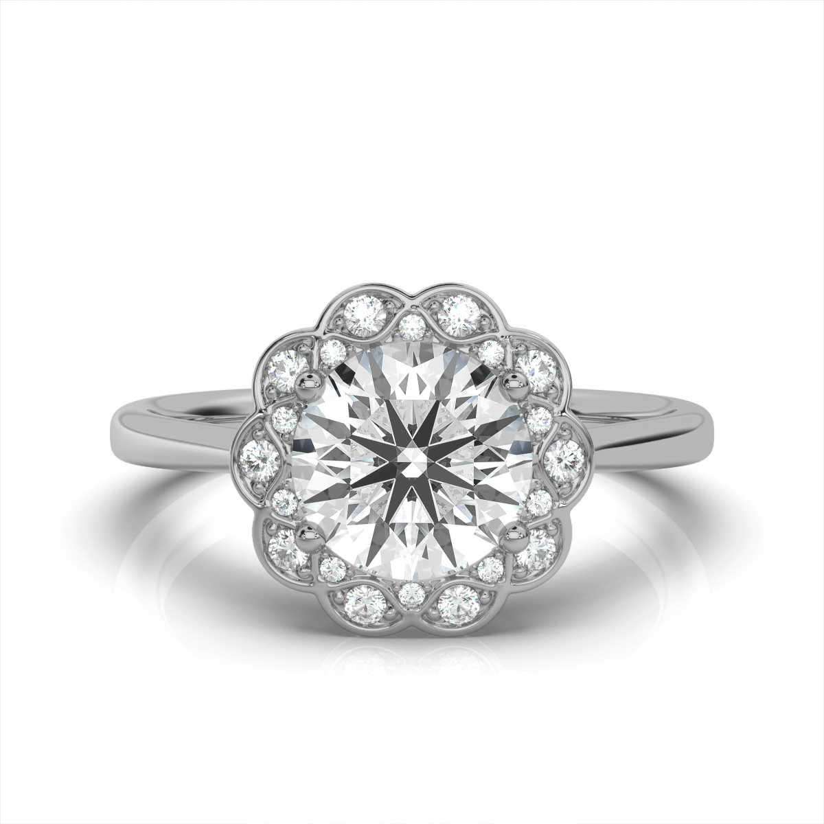 14K White Gold Beth Halo Lab Grown Diamond Ring (1/6 ct. tw)