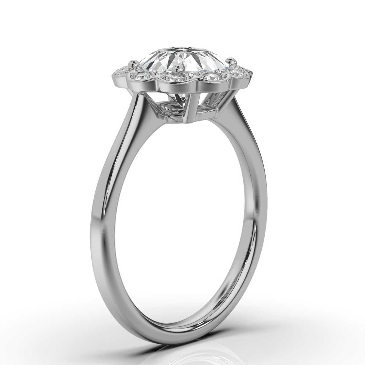 14K White Gold Beth Halo Lab Grown Diamond Ring (1/6 ct. tw)