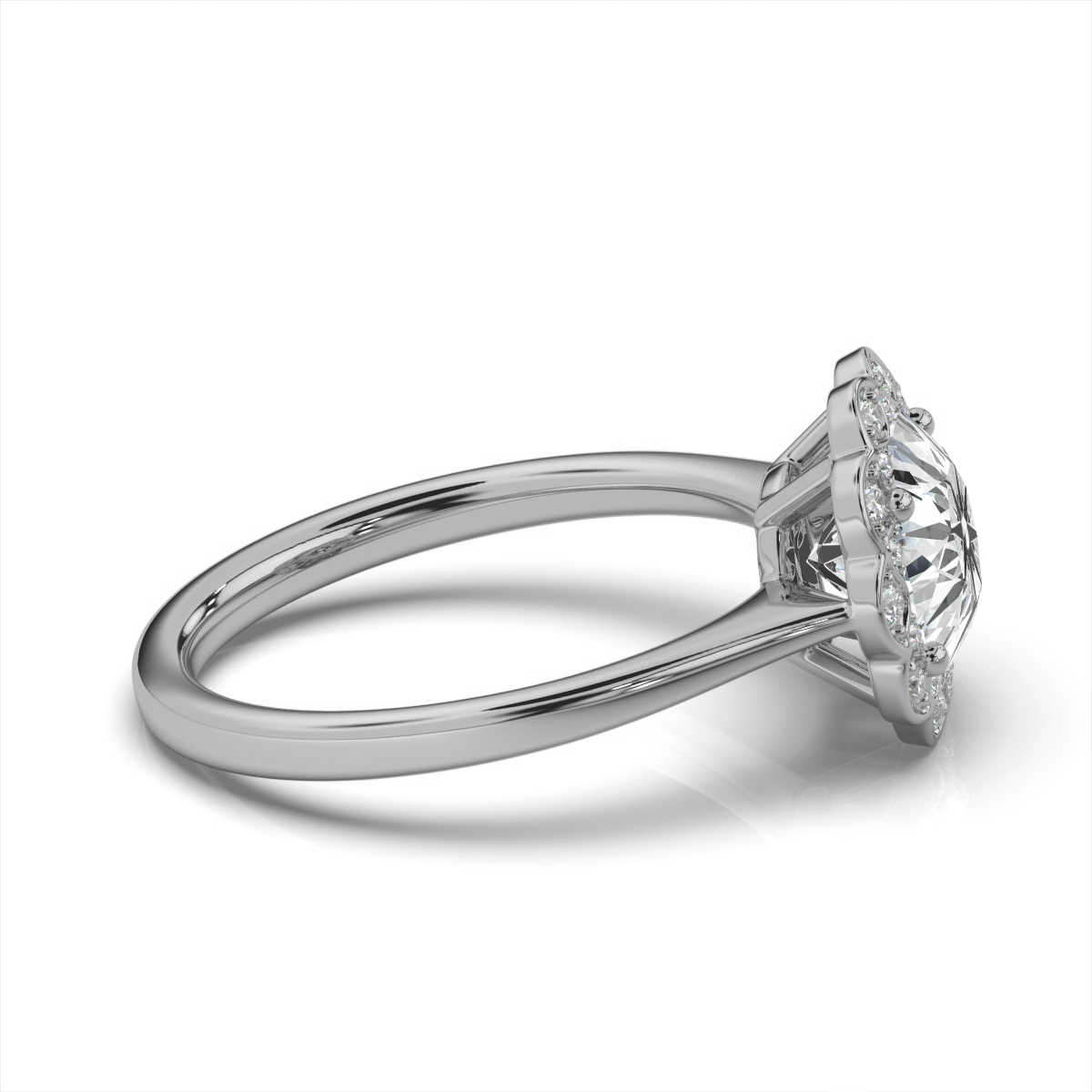 14K White Gold Beth Halo Lab Grown Diamond Ring (1/6 ct. tw)
