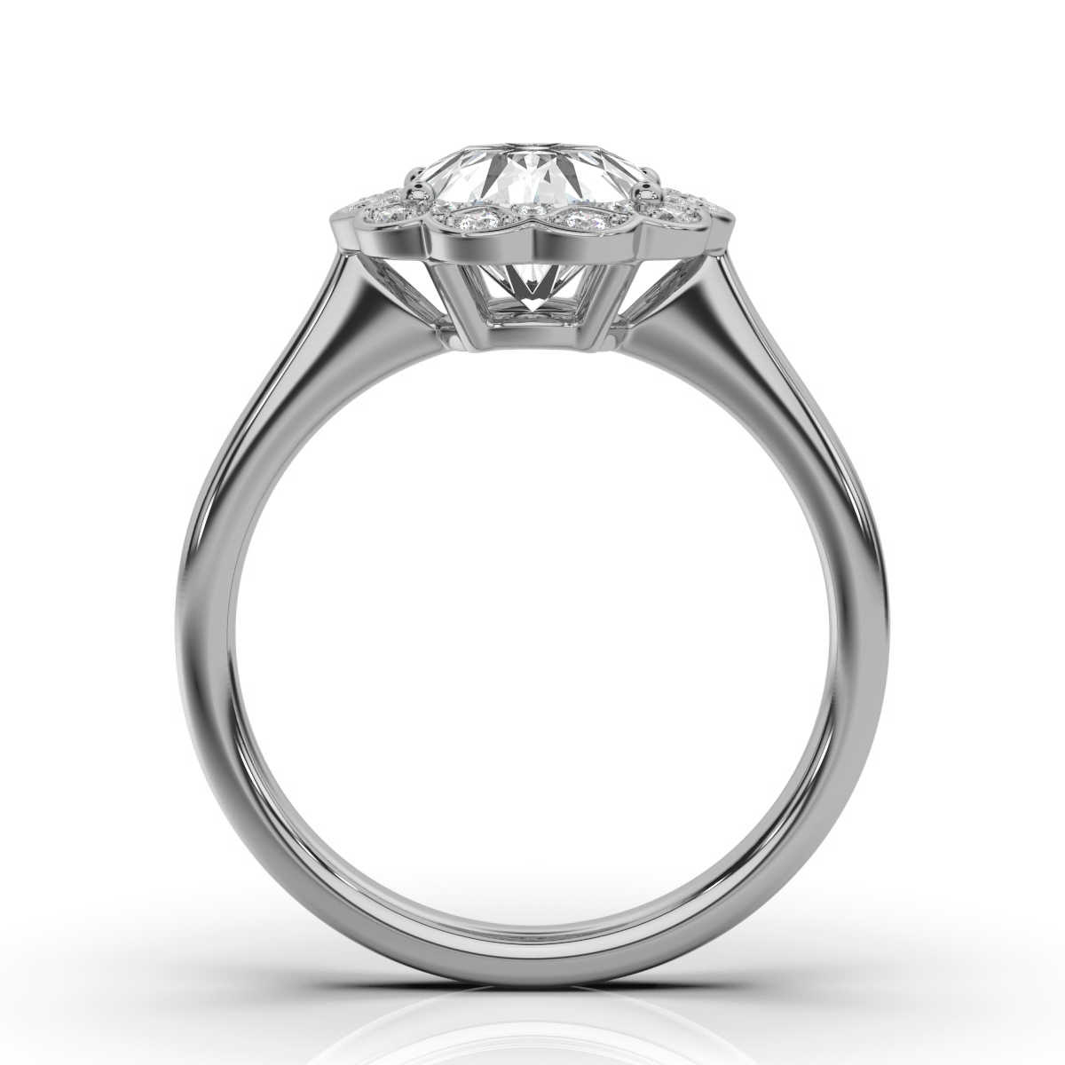 14K White Gold Beth Halo Lab Grown Diamond Ring (1/6 ct. tw)