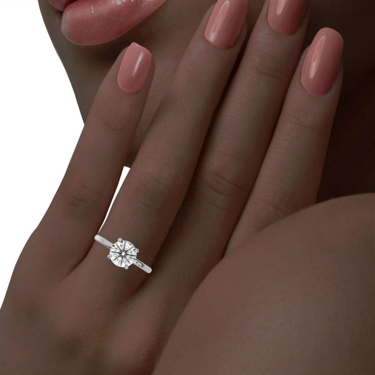 14K White Gold Andia Solitaire Ring 