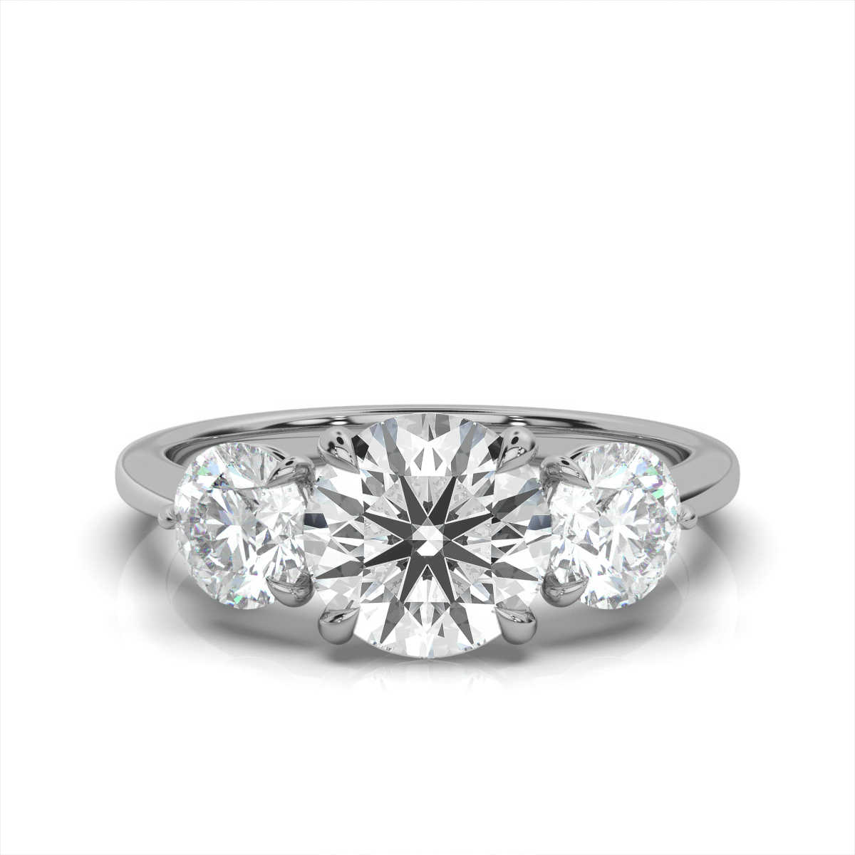 14K White Gold Patricia Three Stone Round Lab Grown Diamond Ring (1.00 ct. tw)