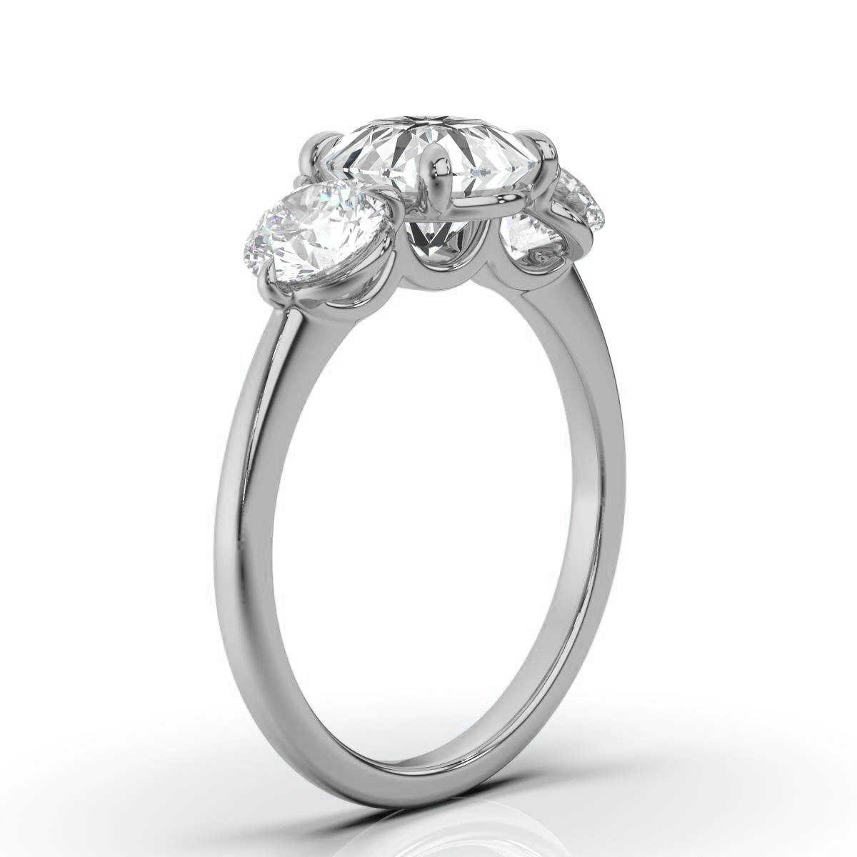 14K White Gold Patricia Three Stone Round Lab Grown Diamond Ring (1.00 ct. tw)