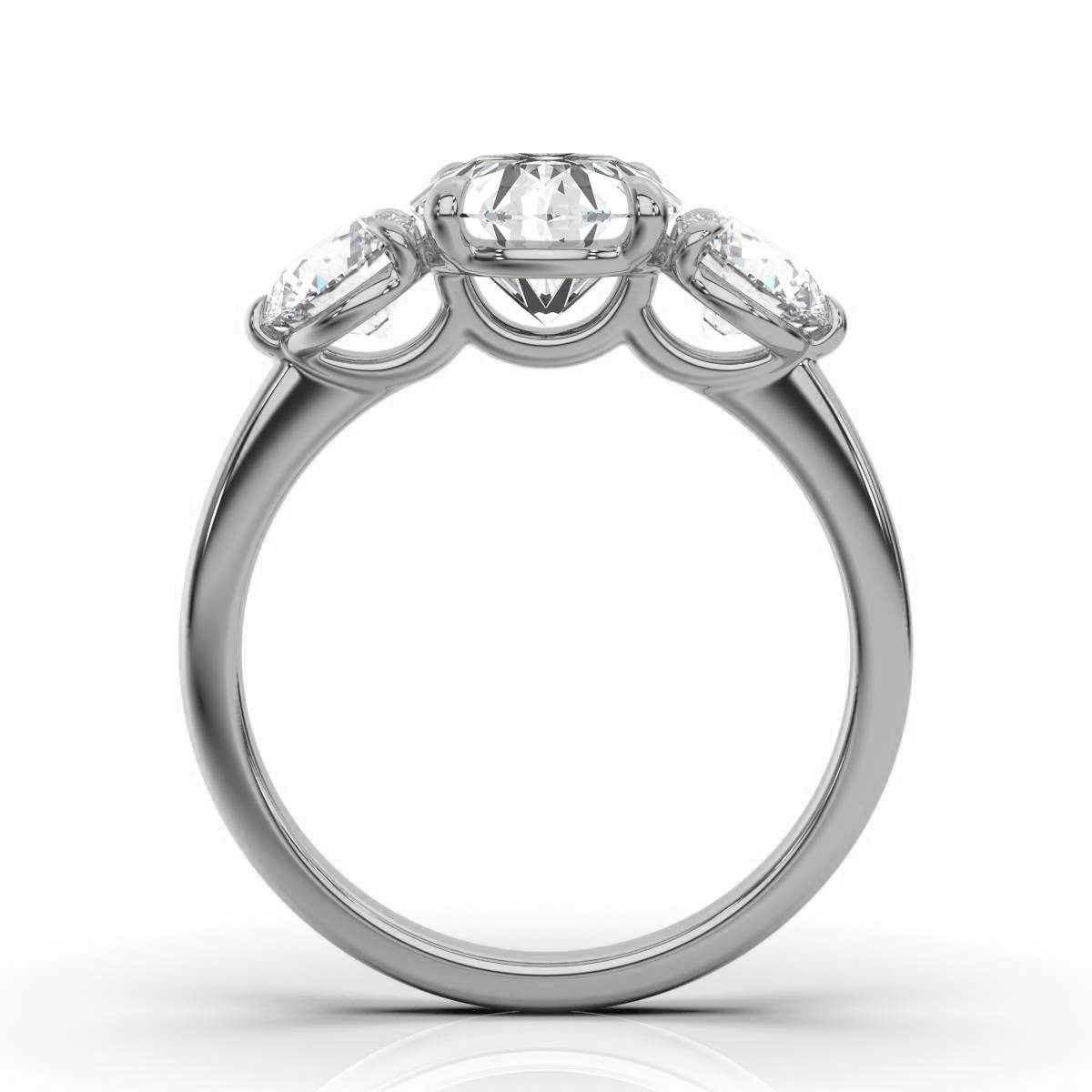 14K White Gold Patricia Three Stone Round Lab Grown Diamond Ring (1.00 ct. tw)