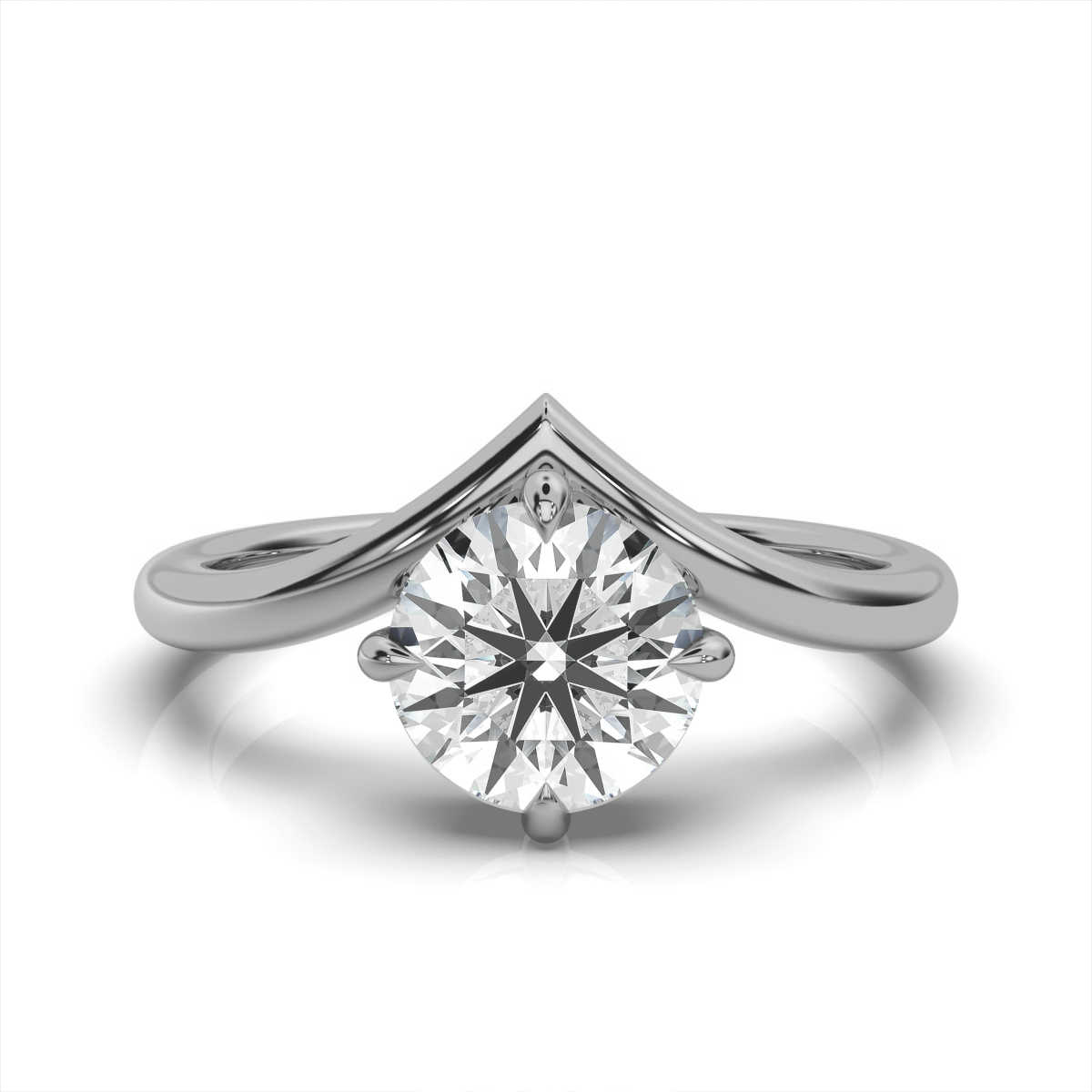 14K White Gold Coco Solitaire Ring 