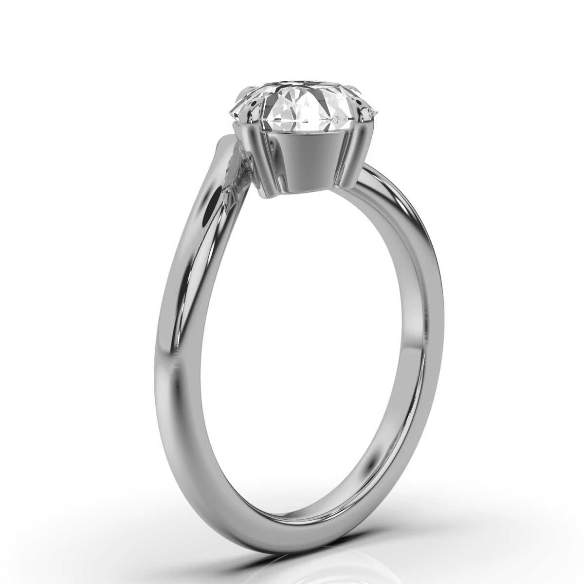 14K White Gold Coco Solitaire Ring 