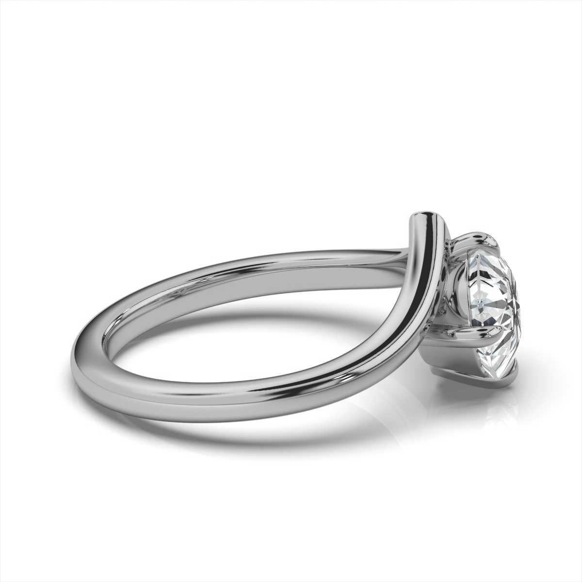 14K White Gold Coco Solitaire Ring 
