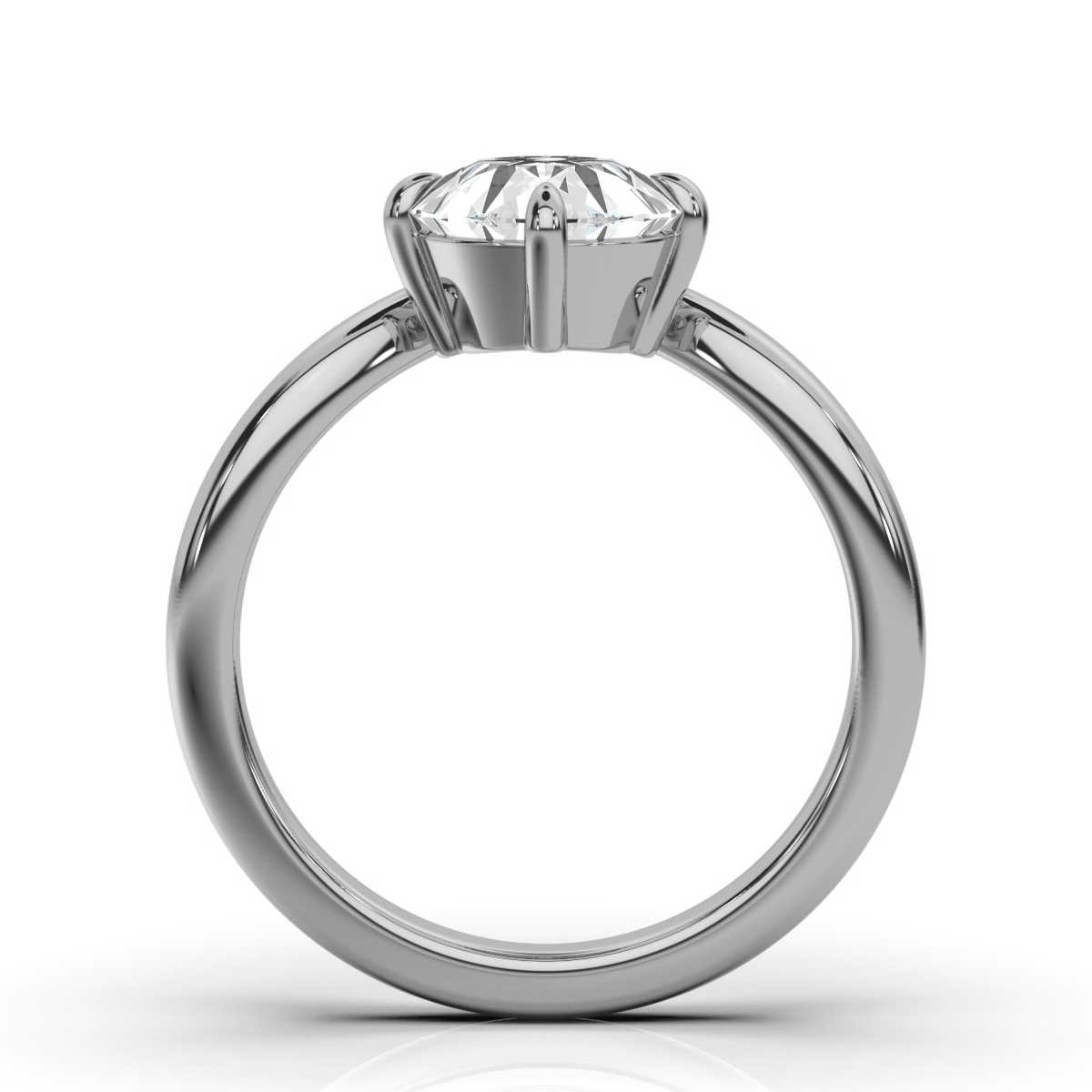 14K White Gold Coco Solitaire Ring 