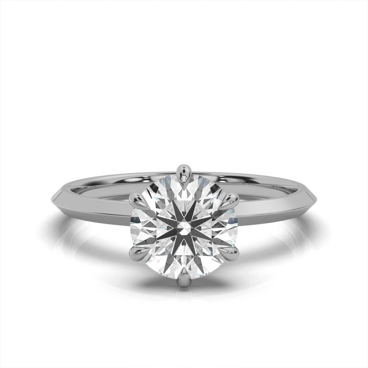 14K White Gold Anita Knife Edge Solitaire Ring 