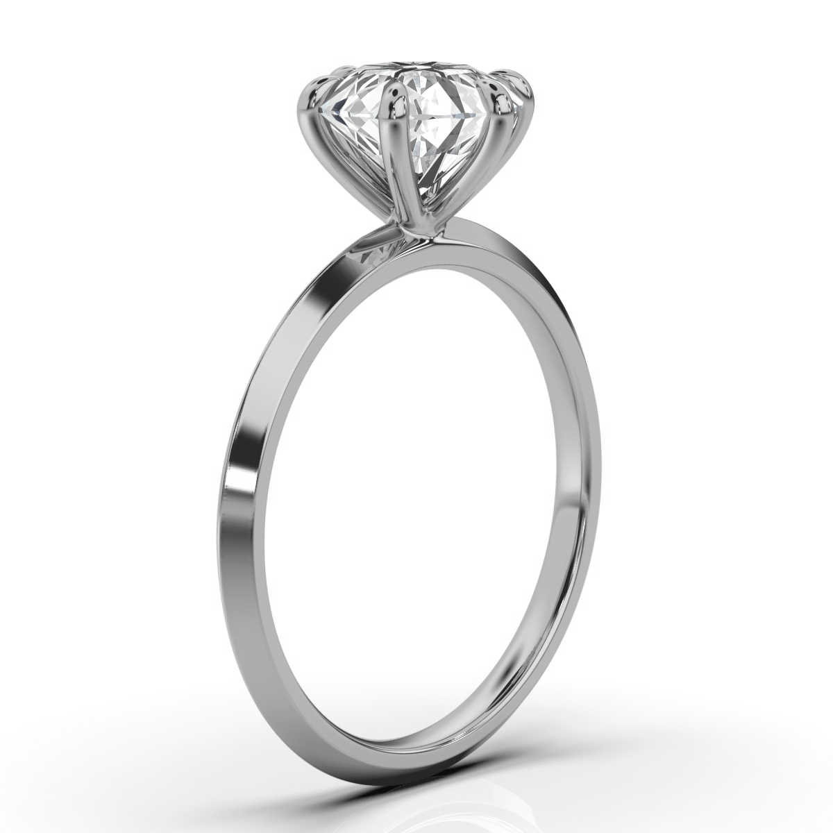 14K White Gold Anita Knife Edge Solitaire Ring 