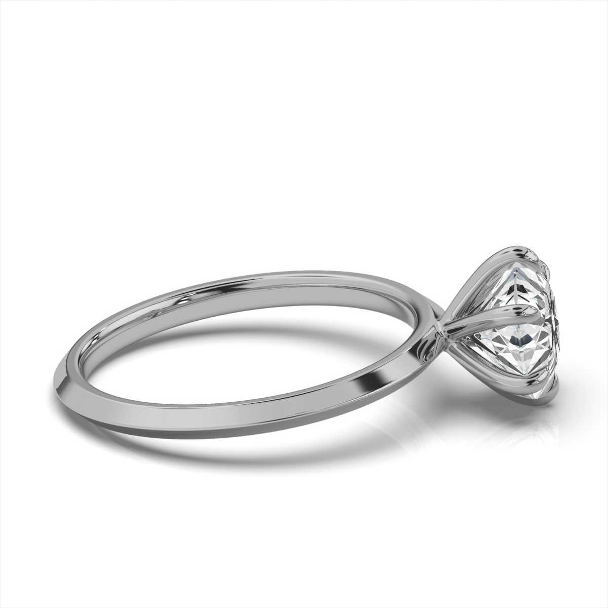 14K White Gold Anita Knife Edge Solitaire Ring 
