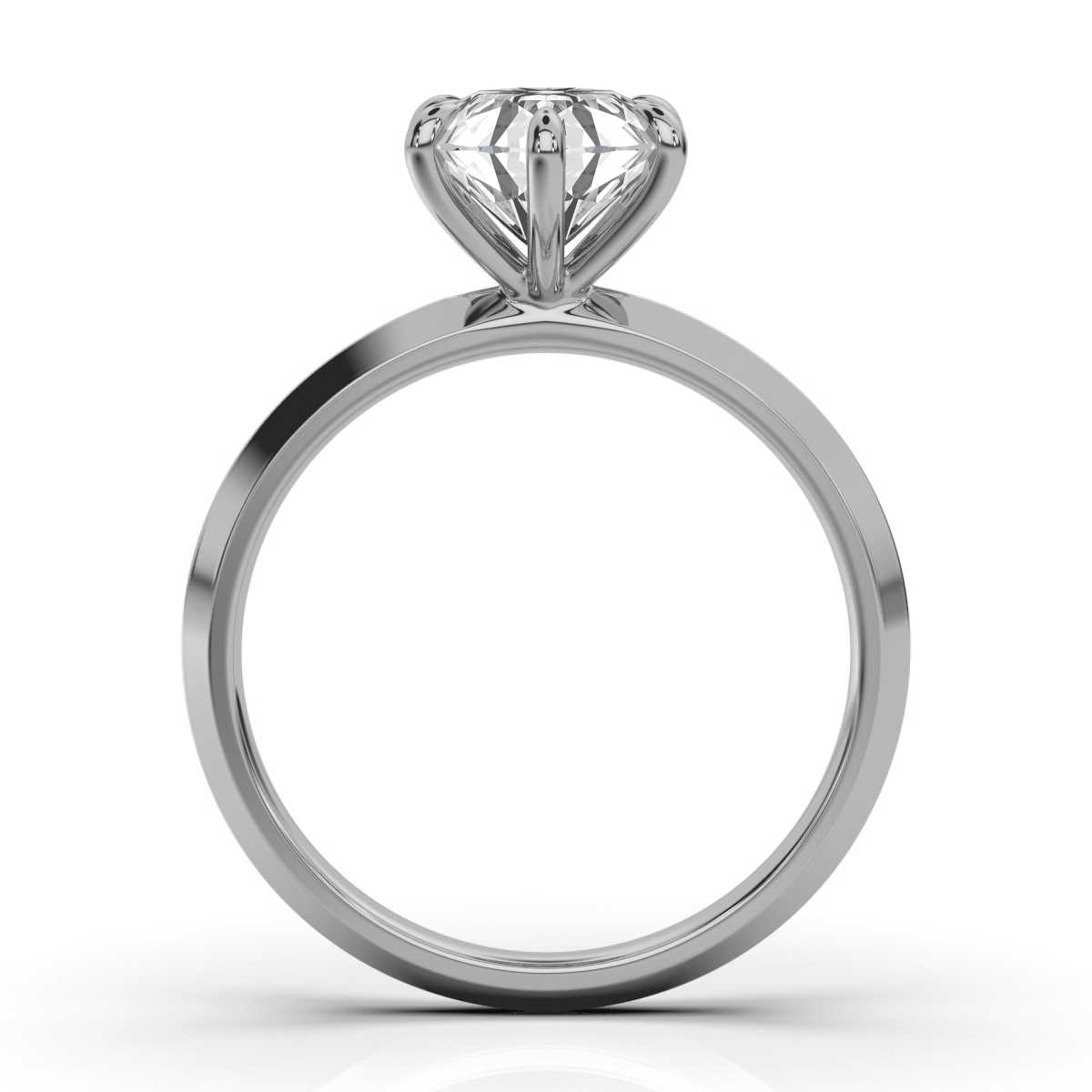 14K White Gold Anita Knife Edge Solitaire Ring 