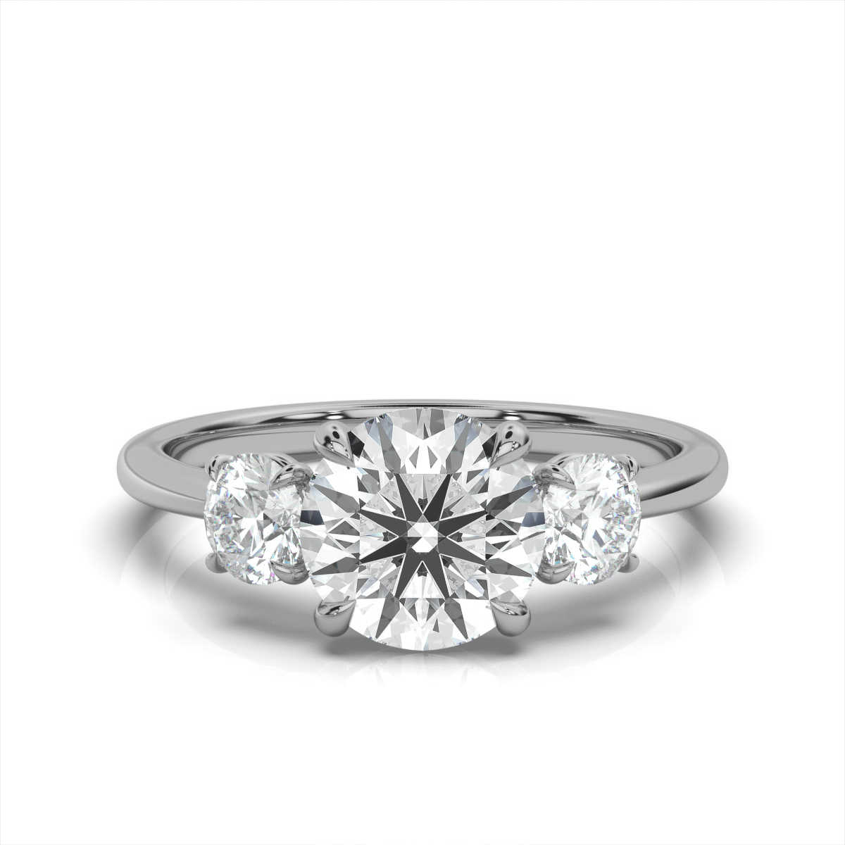 14K White Gold Linda Three Stone Round Lab Grown Diamond Ring (1/2 ct. tw)
