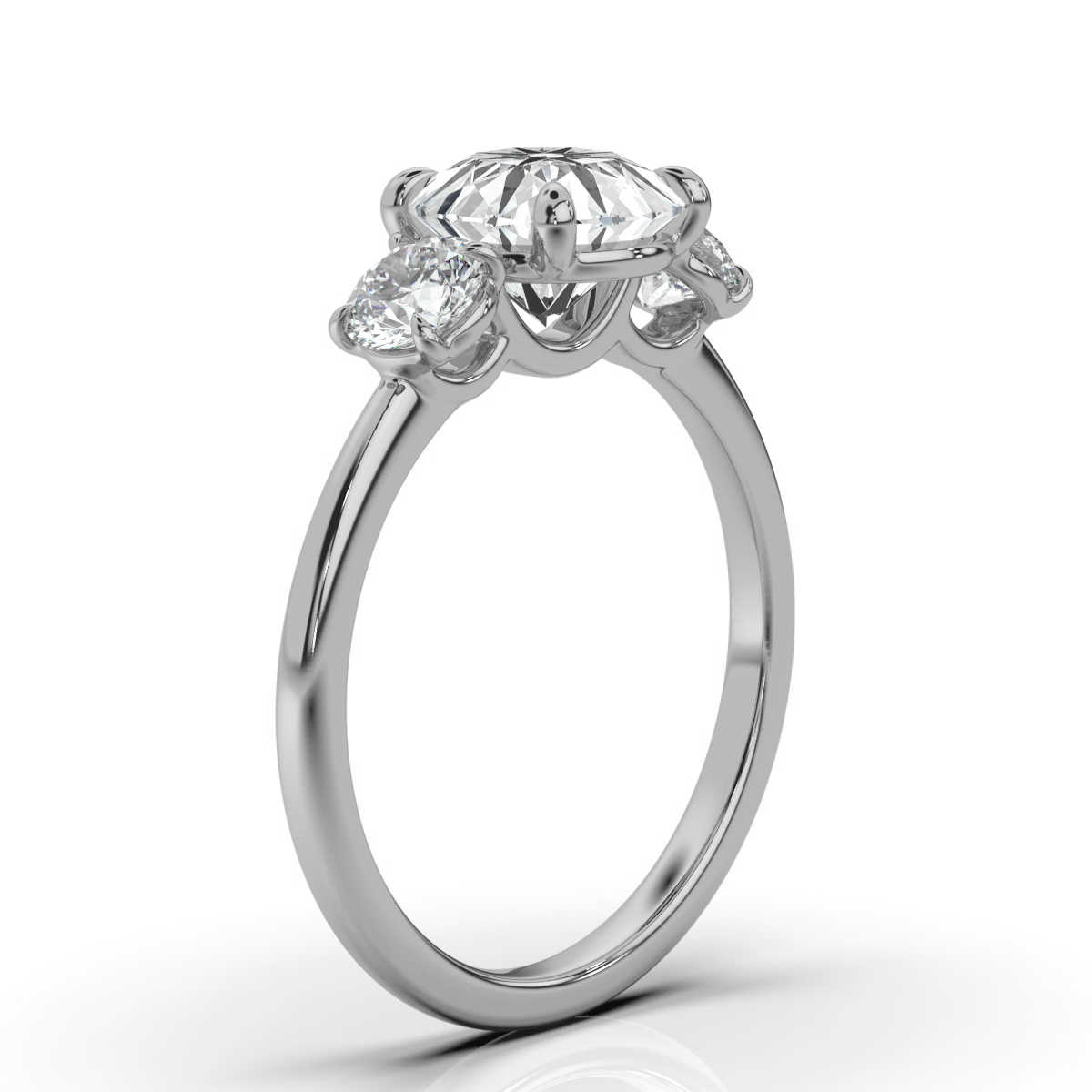 14K White Gold Linda Three Stone Round Lab Grown Diamond Ring (1/2 ct. tw)