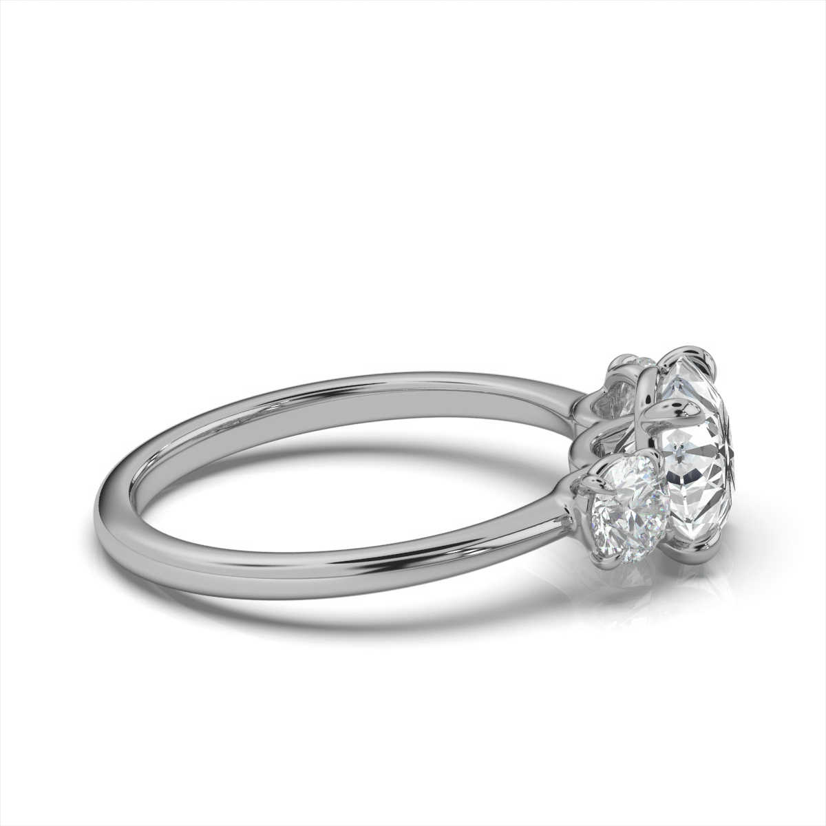 14K White Gold Linda Three Stone Round Lab Grown Diamond Ring (1/2 ct. tw)