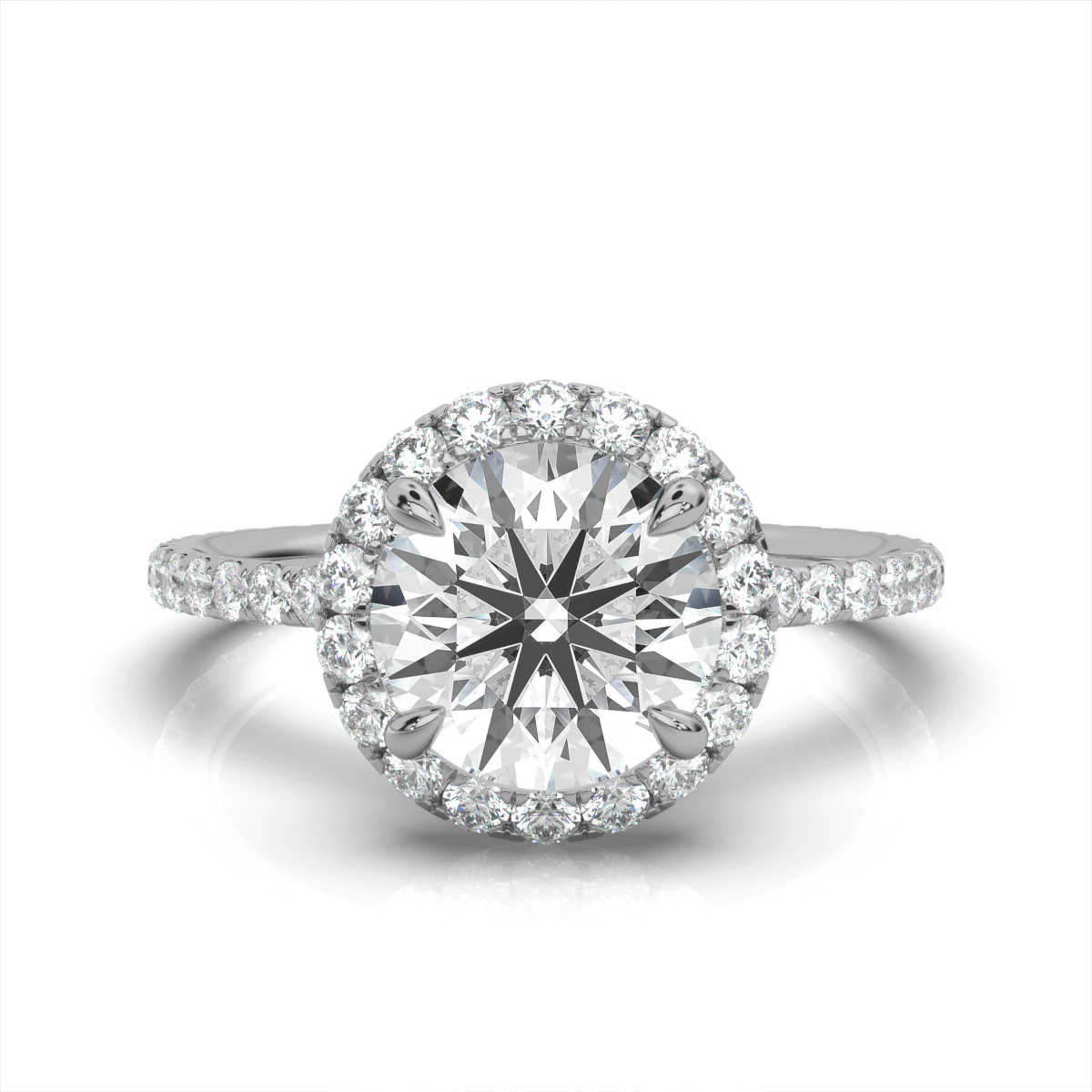 14K White Gold Cyntia Halo Lab Grown Diamond Ring (2/3 ct. tw)