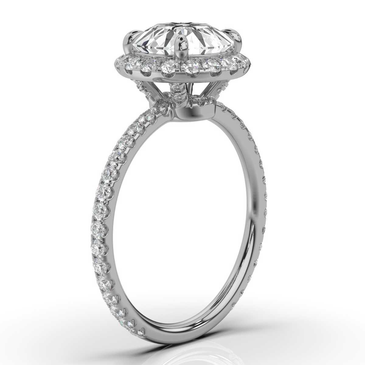 14K White Gold Cyntia Halo Lab Grown Diamond Ring (2/3 ct. tw)