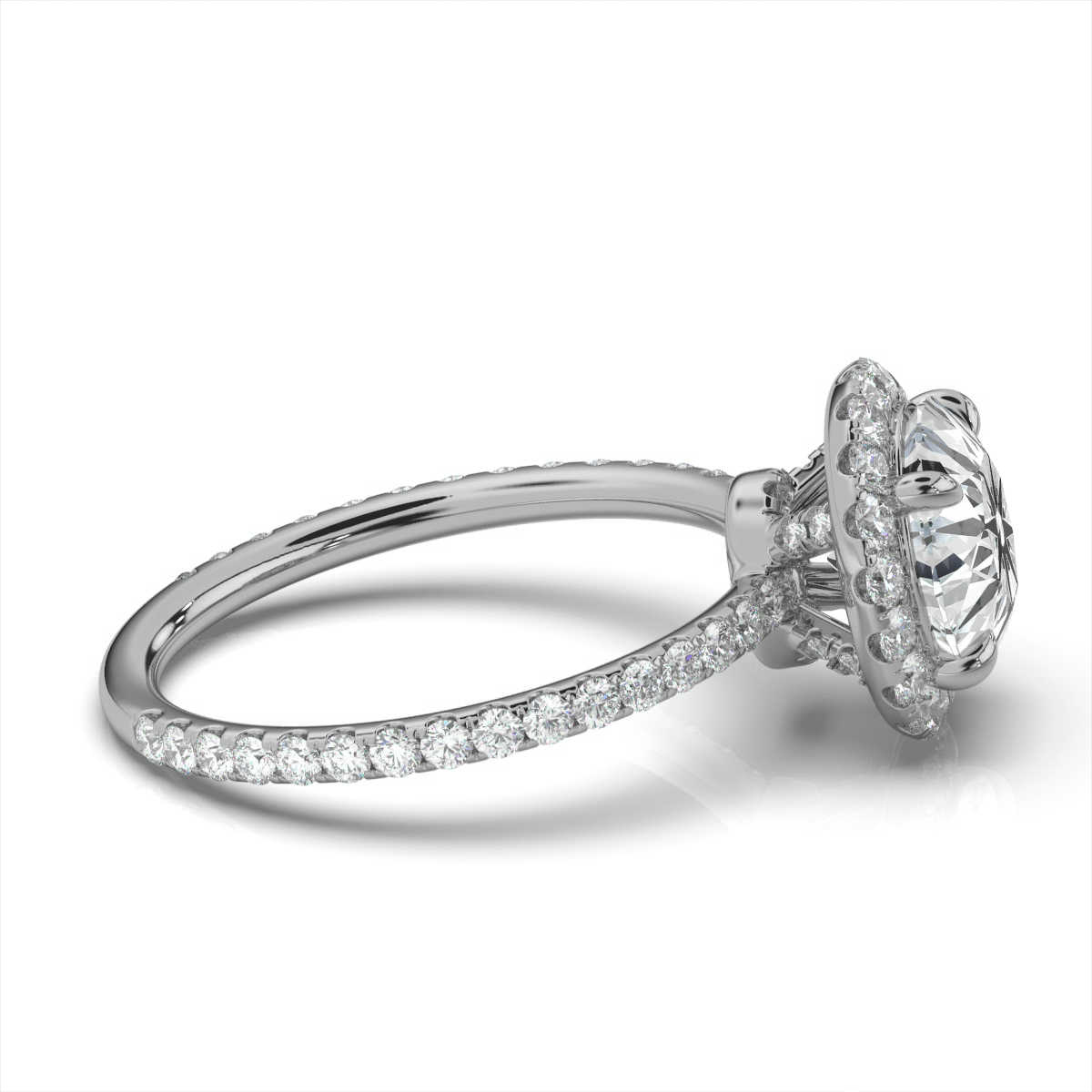 14K White Gold Cyntia Halo Lab Grown Diamond Ring (2/3 ct. tw)