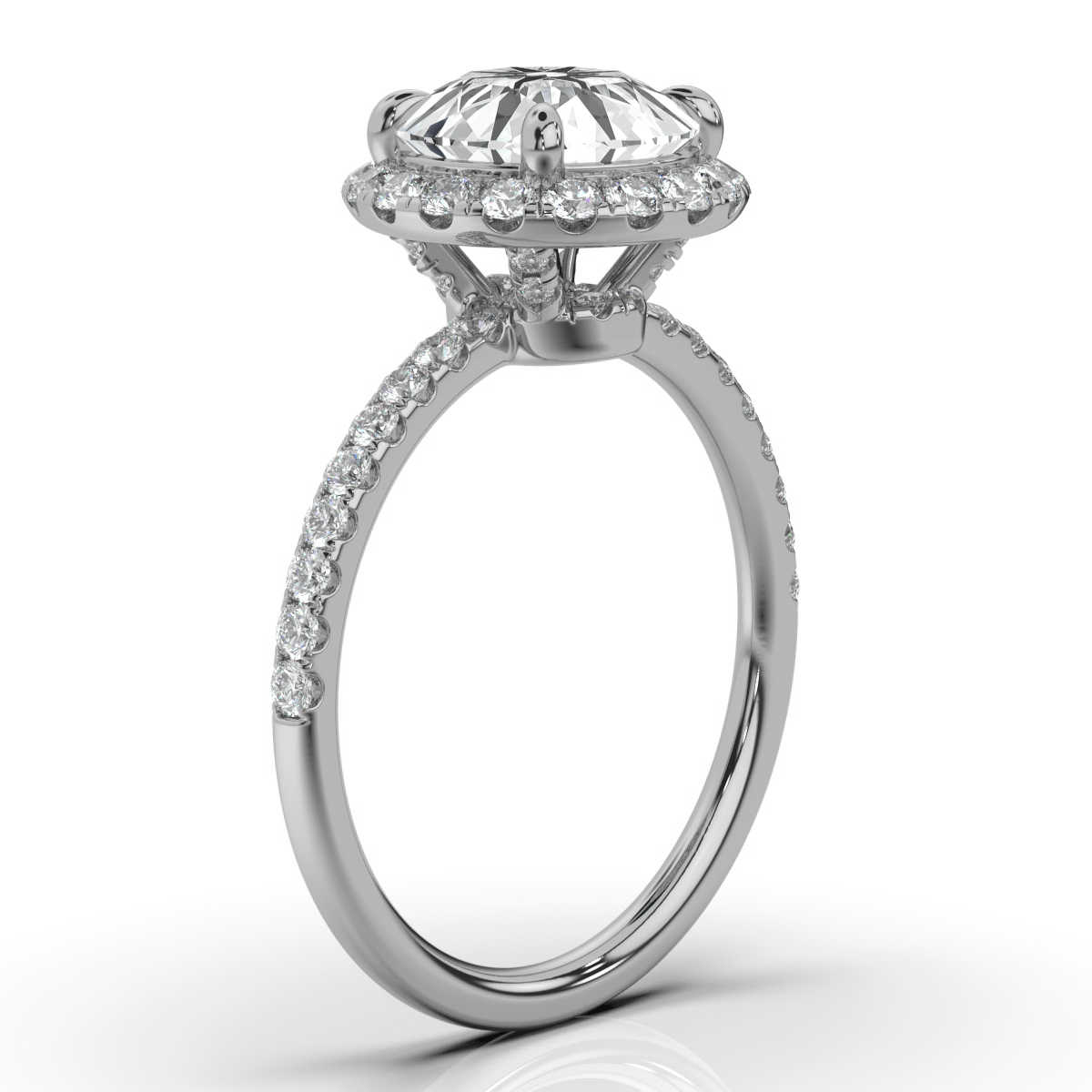 14K White Gold Cyntia Halo Lab Grown Diamond Ring (1/2 ct. tw)