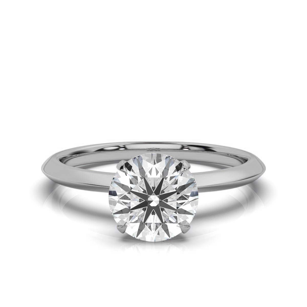 14K White Gold Sonya Sharp Edge Solitaire Ring 