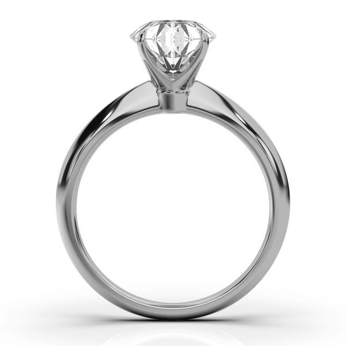 14K White Gold Sonya Sharp Edge Solitaire Ring 