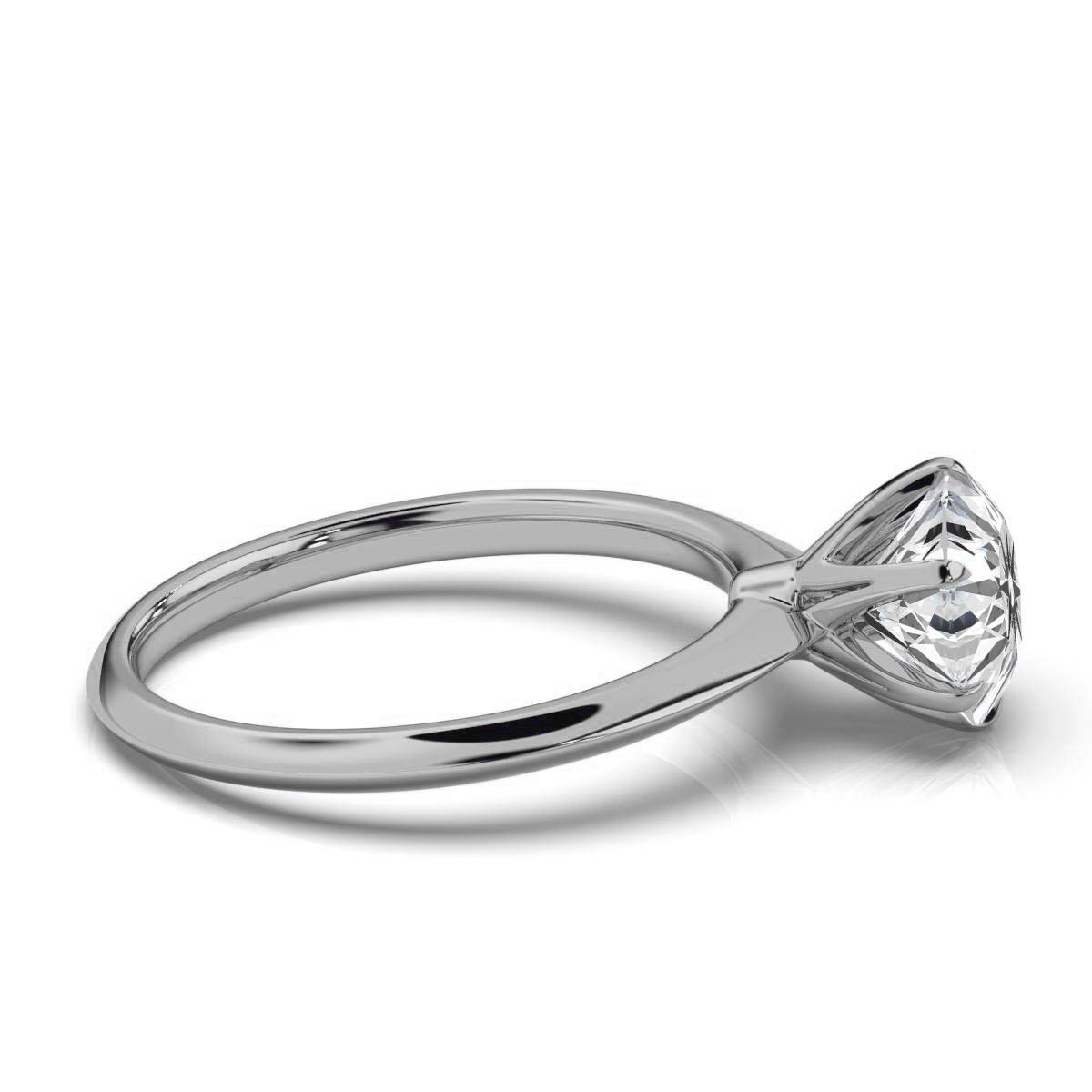 14K White Gold Micella Sharp Edge Solitaire Ring 