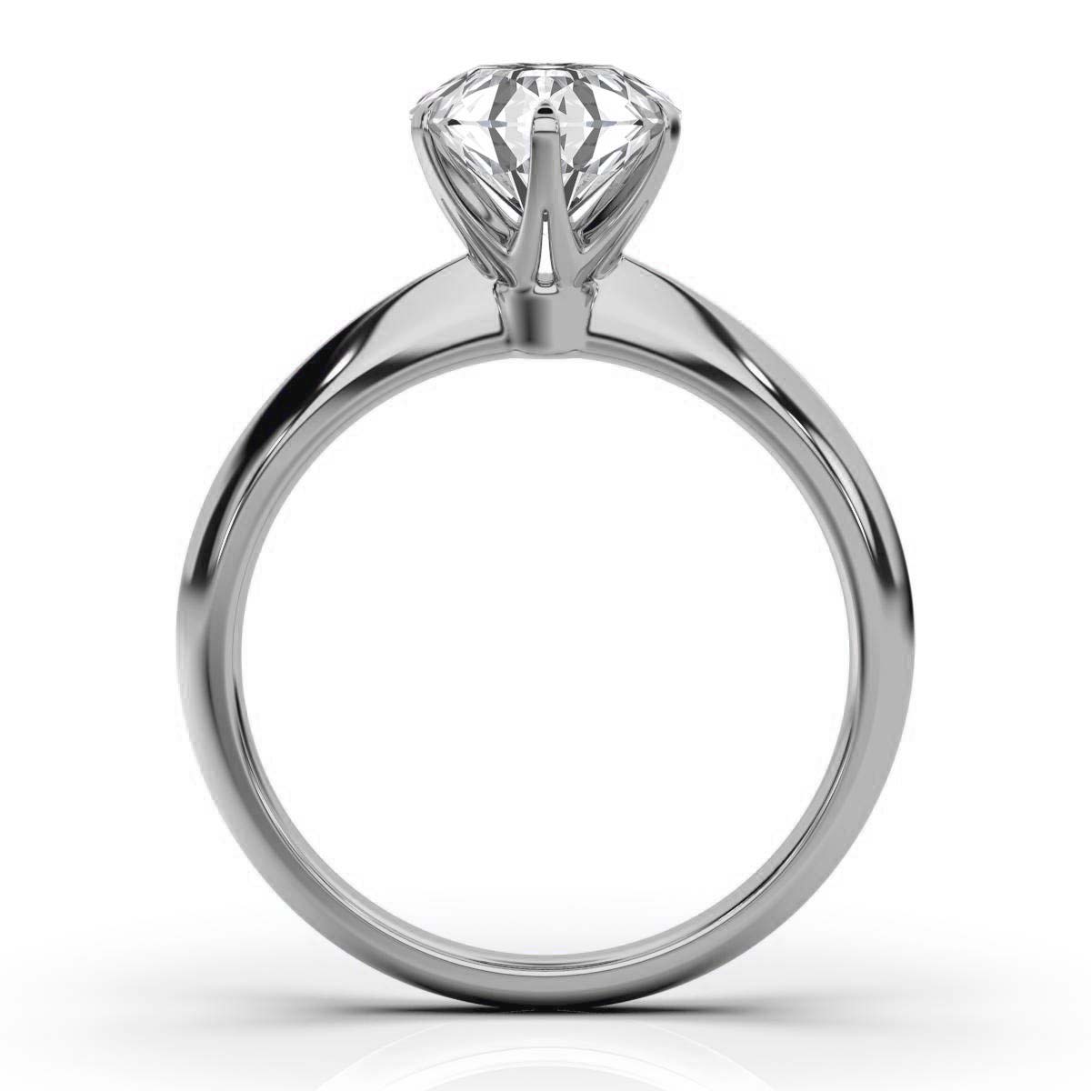 14K White Gold Micella Sharp Edge Solitaire Ring 