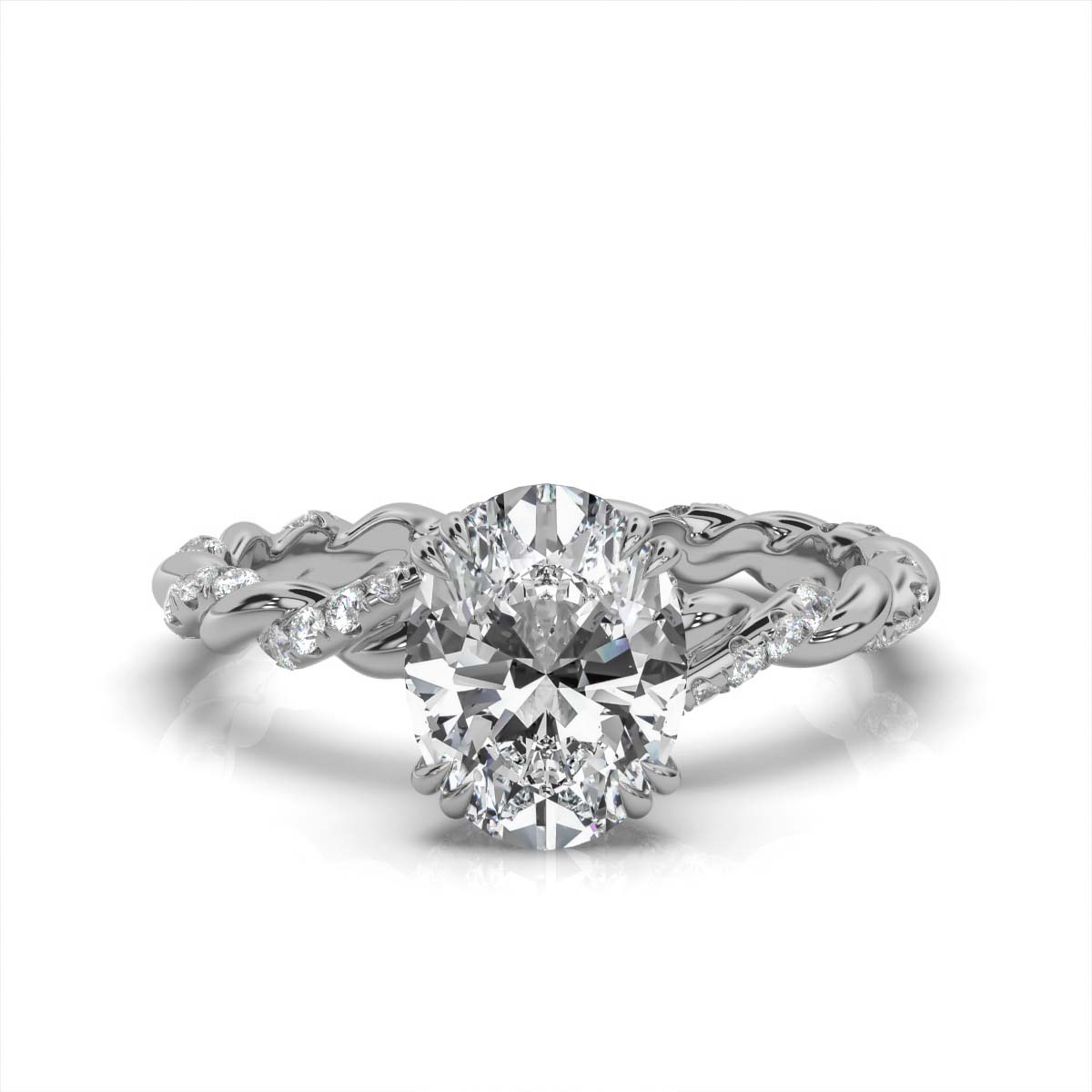 14K White Gold Mirabelle Braided Lab Grown Diamond Engagement Ring (1/2 ct. tw)