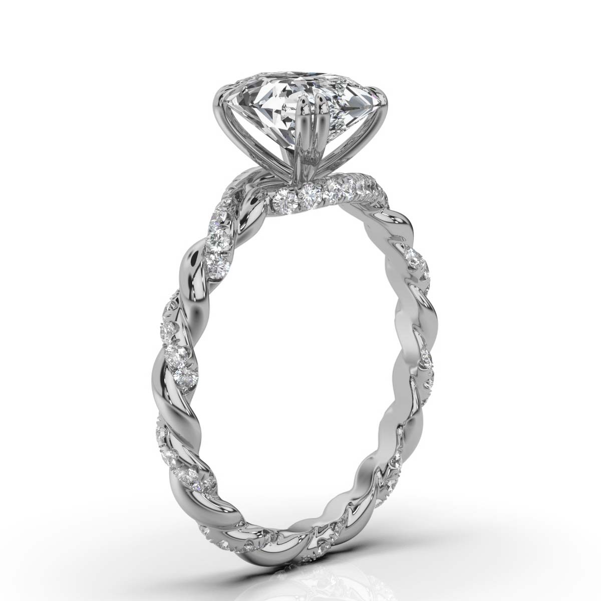 14K White Gold Mirabelle Braided Lab Grown Diamond Engagement Ring (1/2 ct. tw)