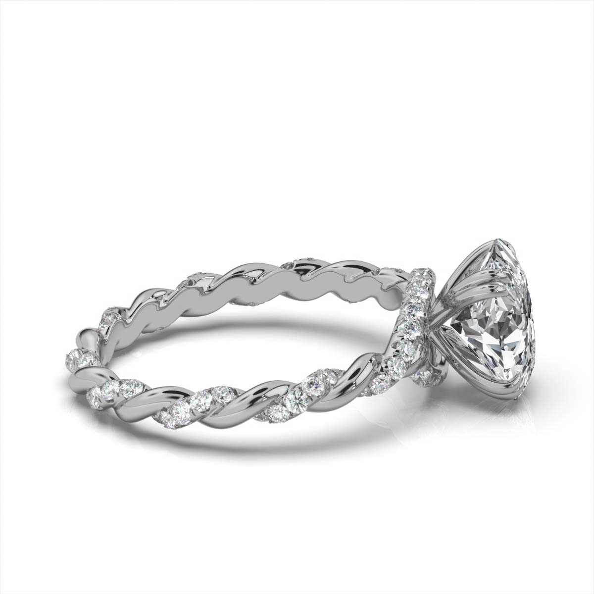 14K White Gold Mirabelle Braided Lab Grown Diamond Engagement Ring (1/2 ct. tw)